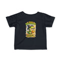 "Tiny Roars, Big Candy Dreams" Baby Shirt — Infant Halloween Dino Tee