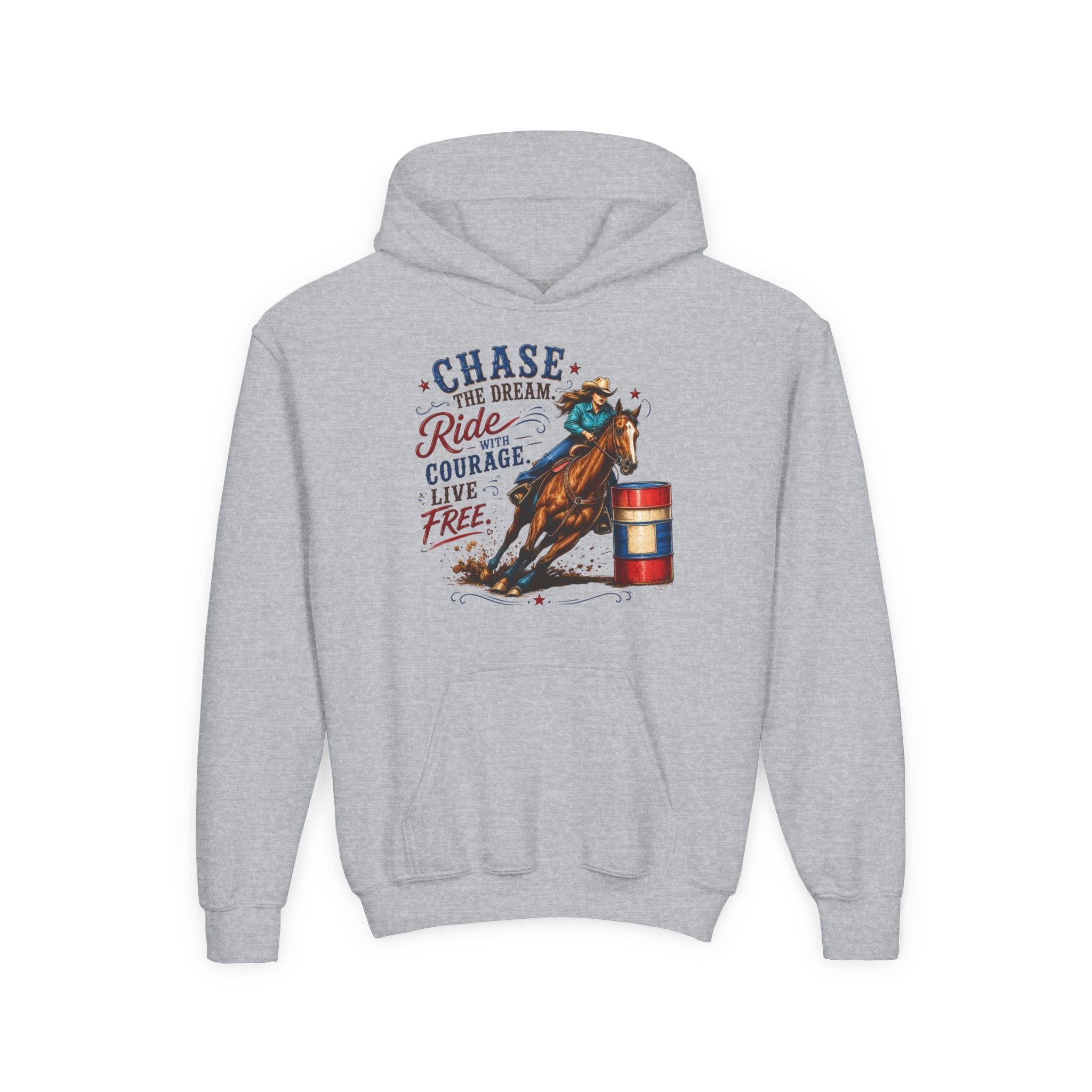 Chase the Dream with Courage Youth Heavy Blend Hooded Sweatshirt