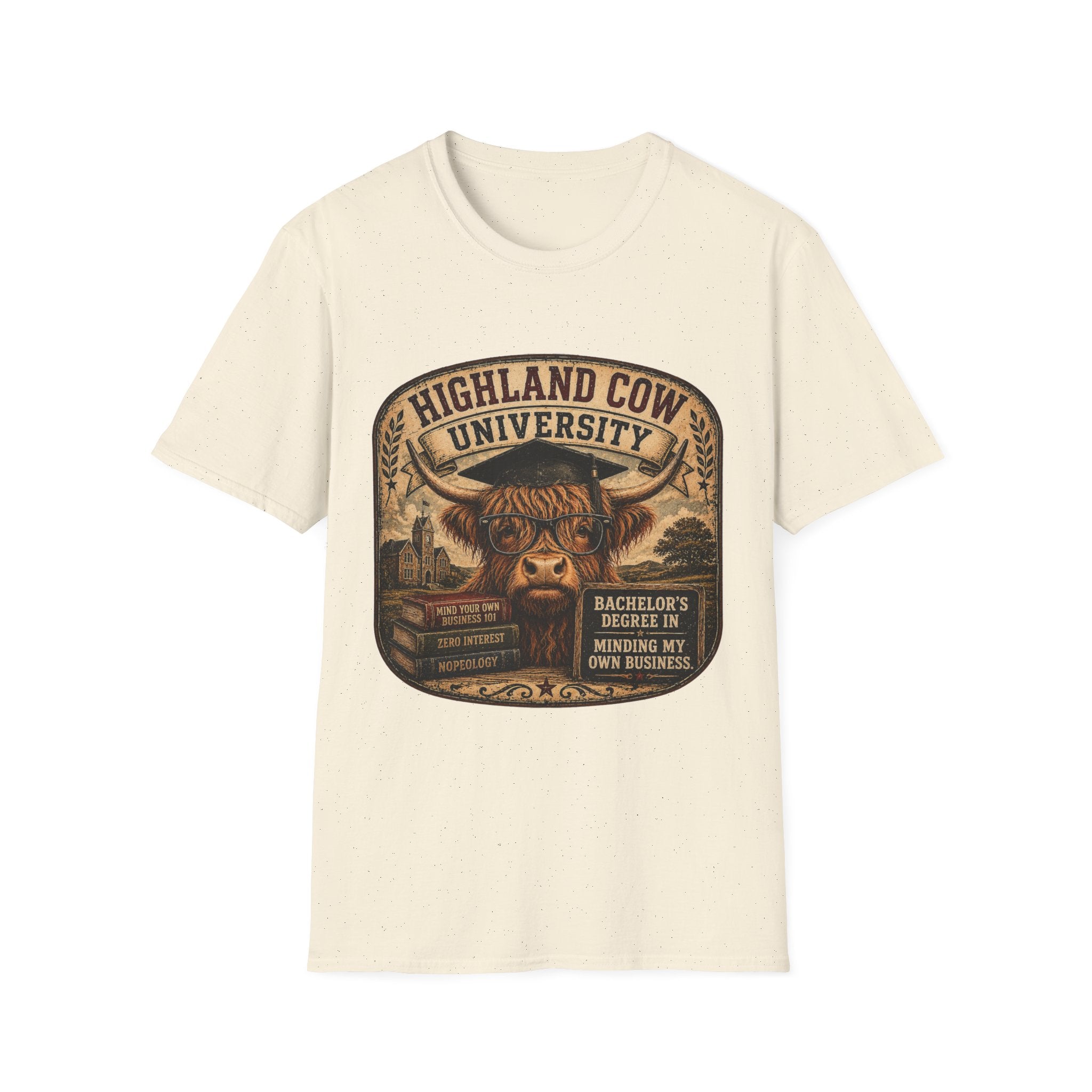 Highland Cow University Unisex Softstyle T-Shirt