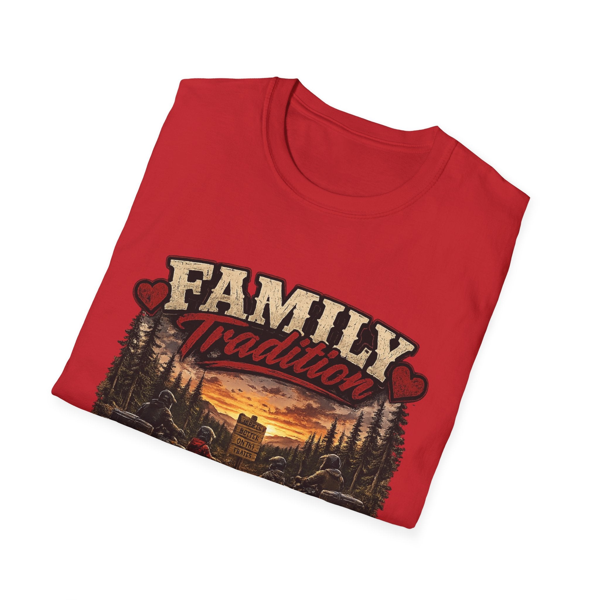 Family Tradition T-Shirt — Vintage Cabin Sunset Graphic Tee