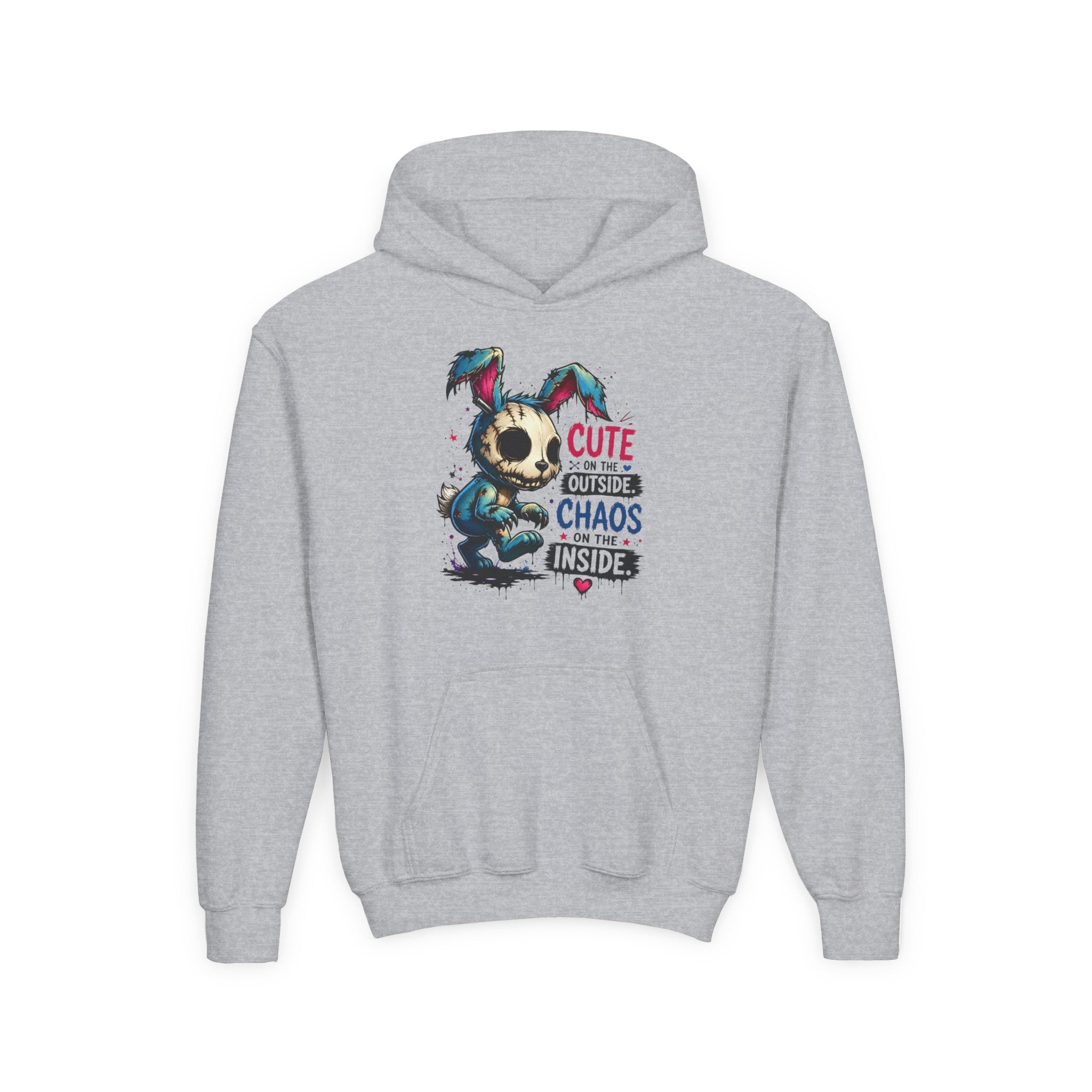 Cute on the Outside Choas on the Inside Youth Heavy Blend Hooded Sweatshirt