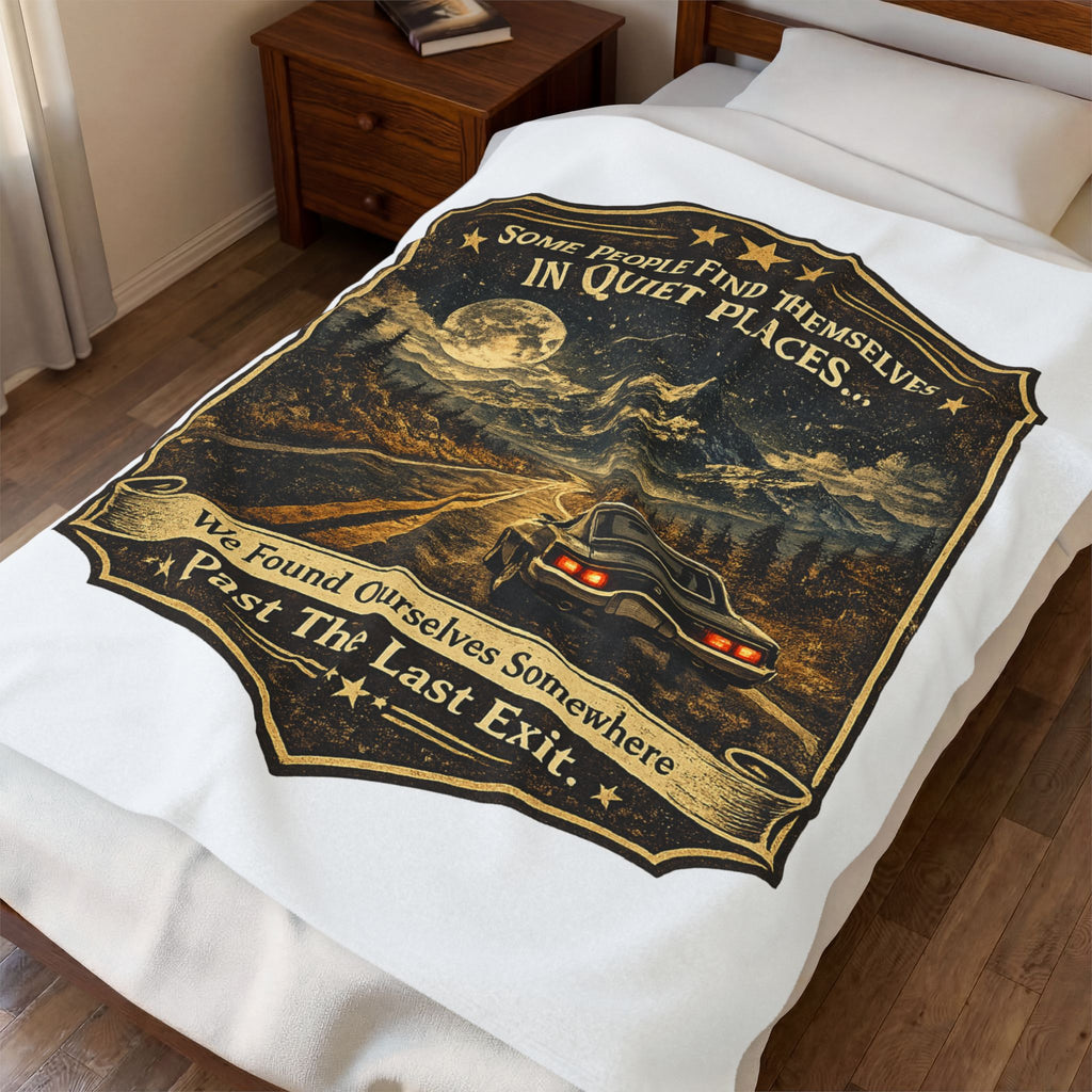 'Some People Find Themselves in Quiet Places' Scenic Road trip Throw - Velveteen Plush Blanket