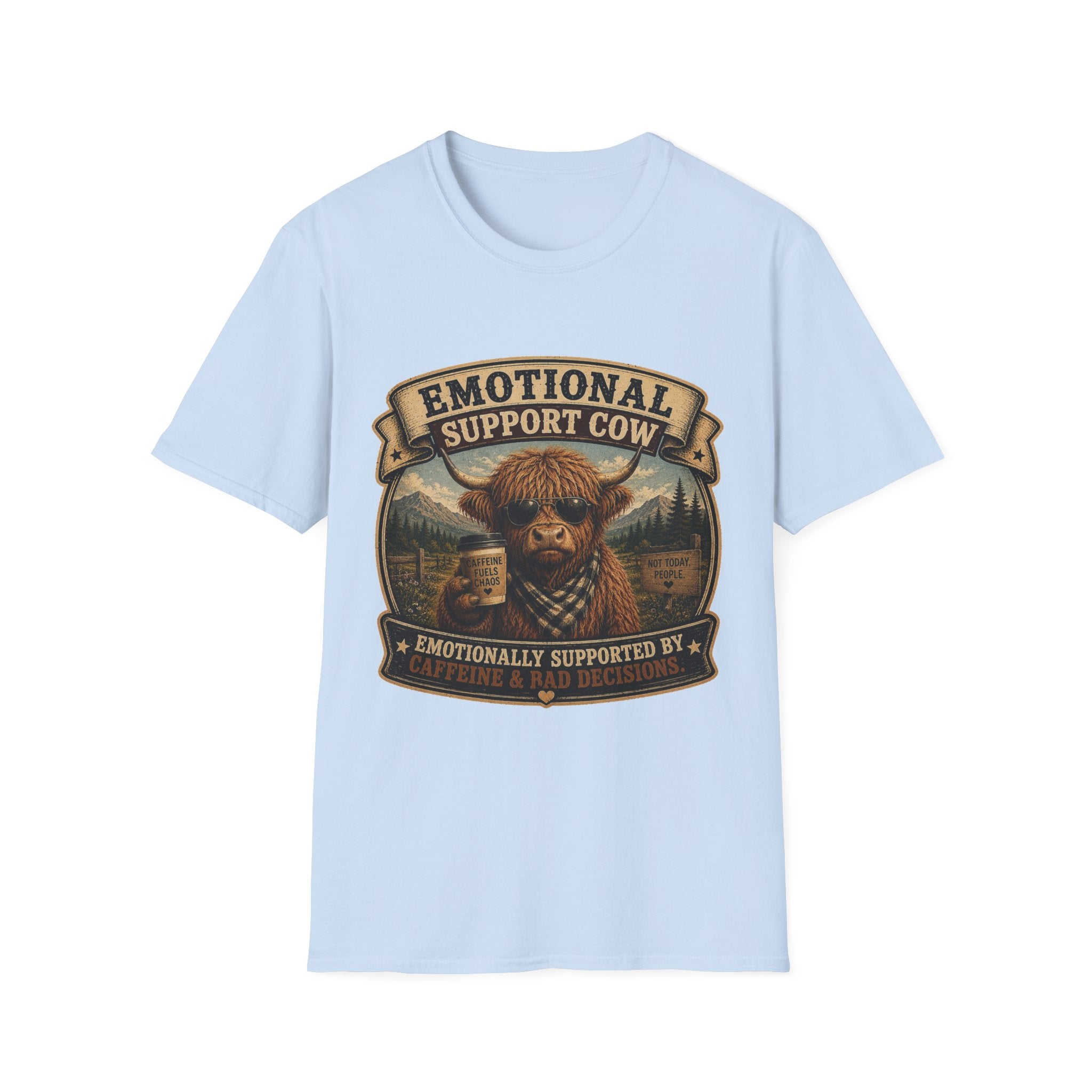 Socially Awkward Highland Cow - Unisex Softstyle T-Shirt