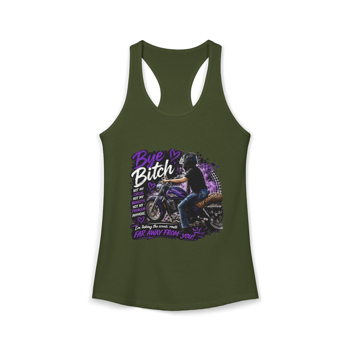 Bye Bitch Motorcycle Women's Ideal Racerback Tank