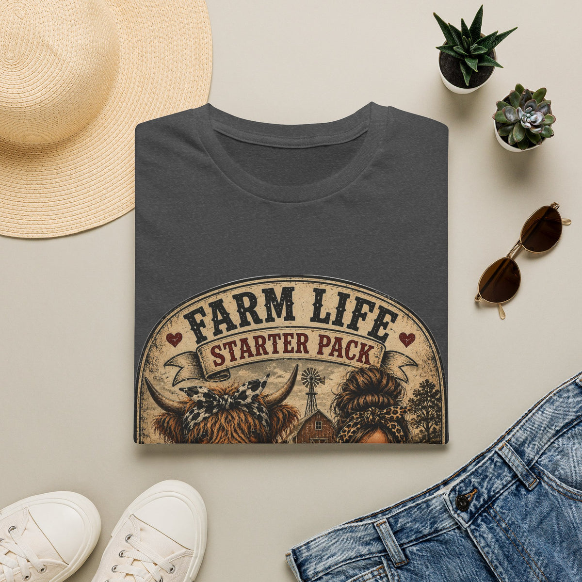 Farm Life Highland Cow Unisex Softstyle T-Shirt