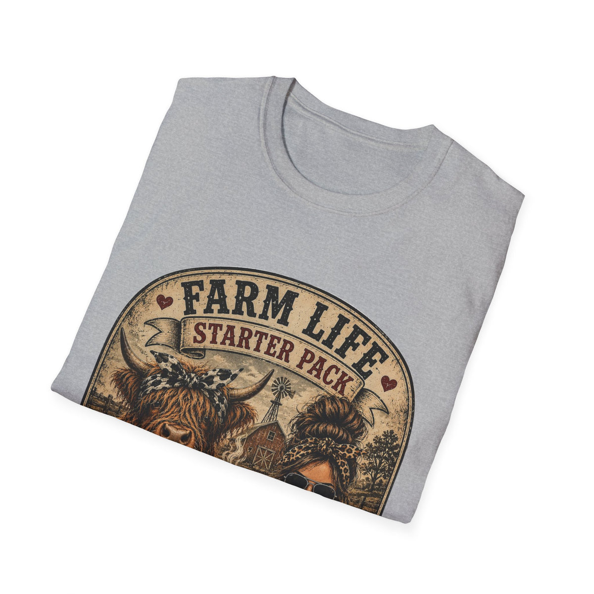 Farm Life Highland Cow Unisex Softstyle T-Shirt