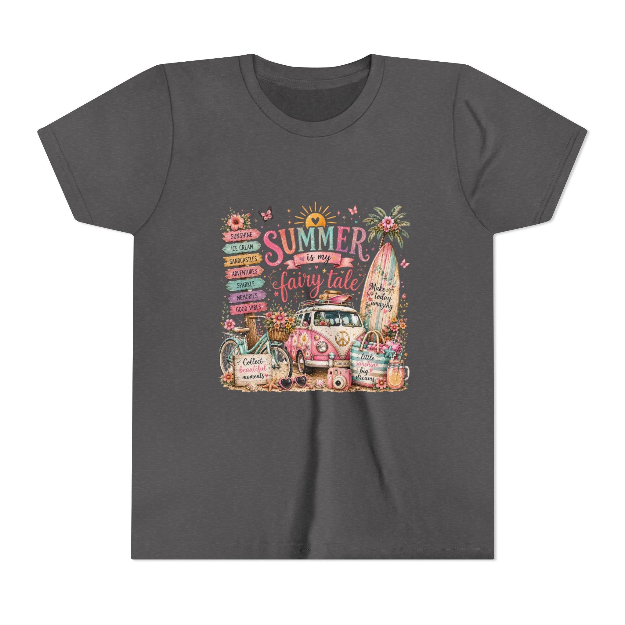 'Summer Fairy Tale' Retro Van Surf Graphic - Youth Tee
