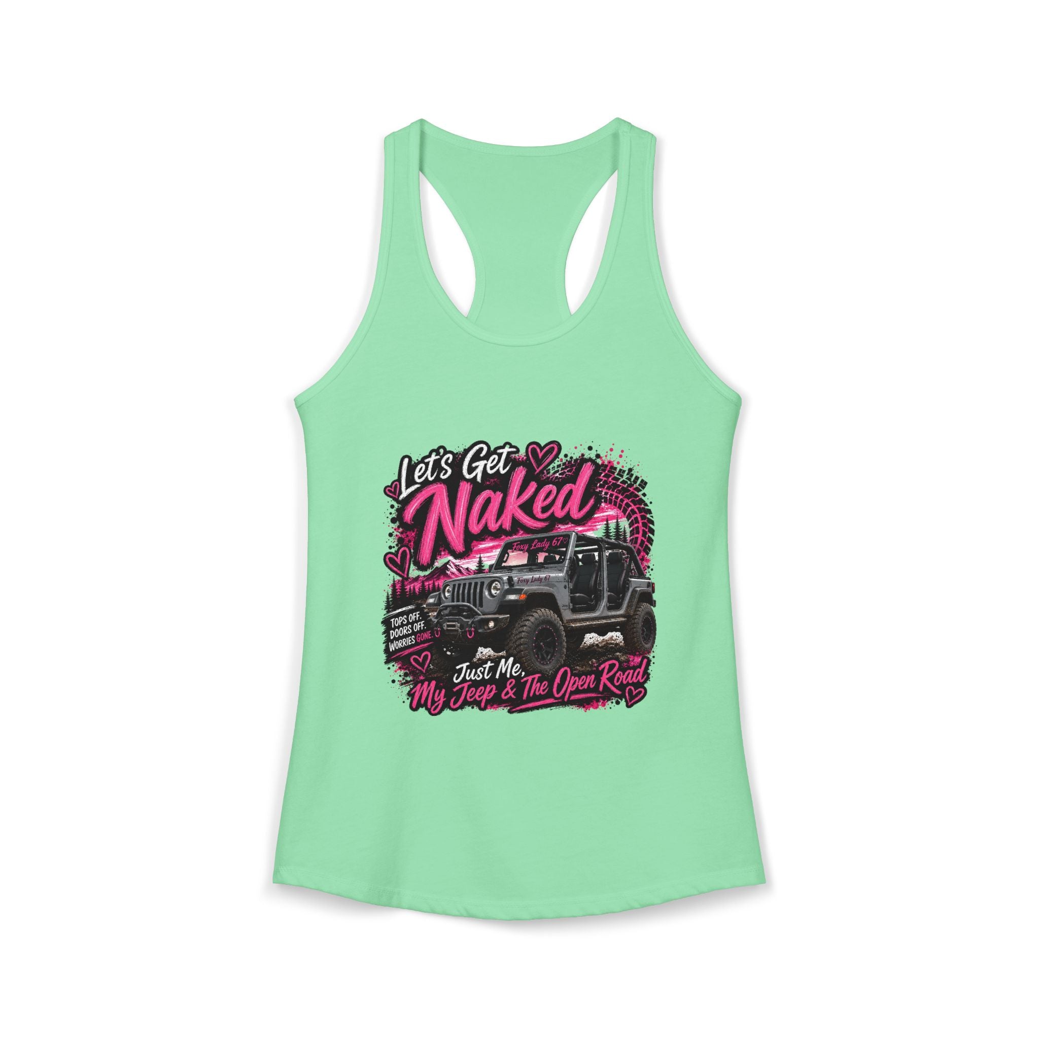 Let's Get Naked Jeep Women's Ideal Racerback Tank