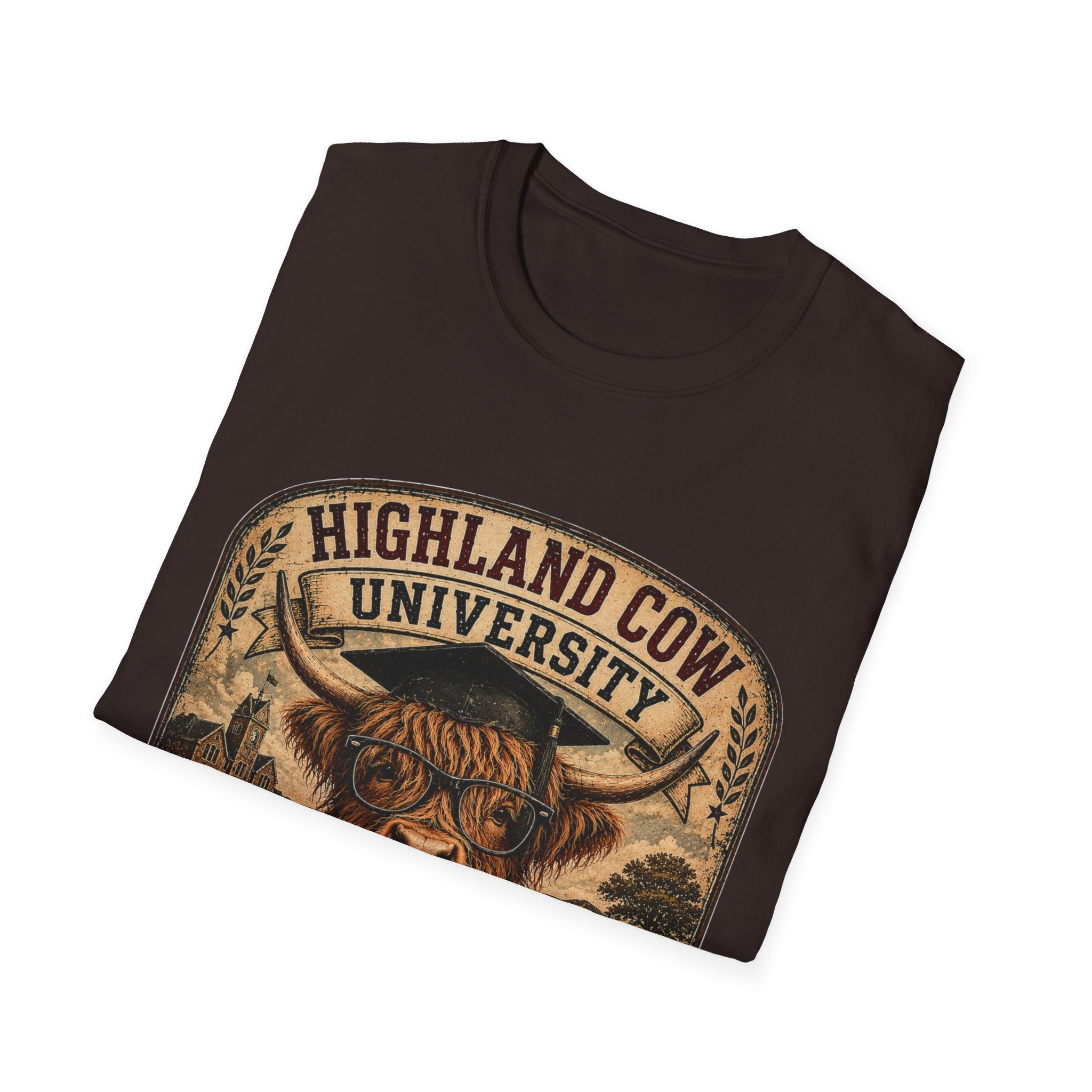 Highland Cow University Unisex Softstyle T-Shirt