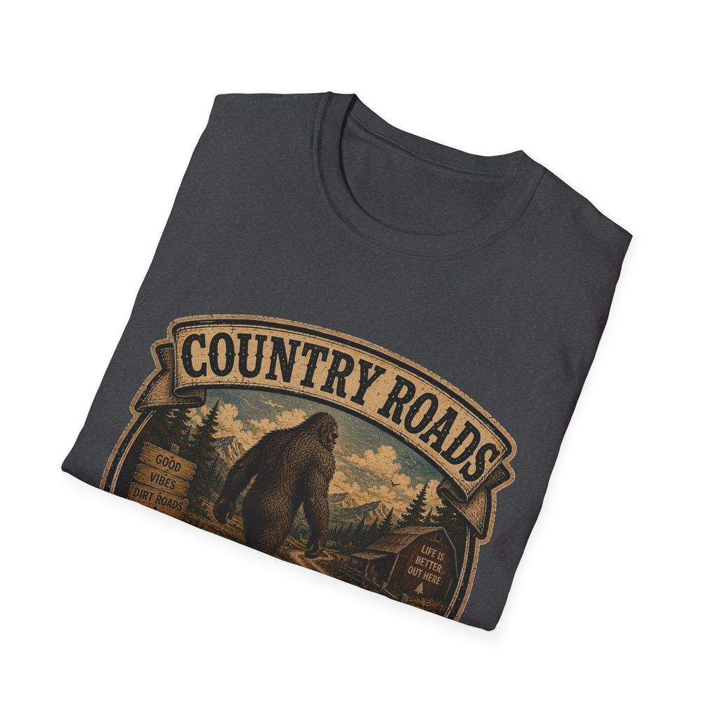 Country Roads T-Shirt — Vintage Bigfoot Scenic Travel Tee
