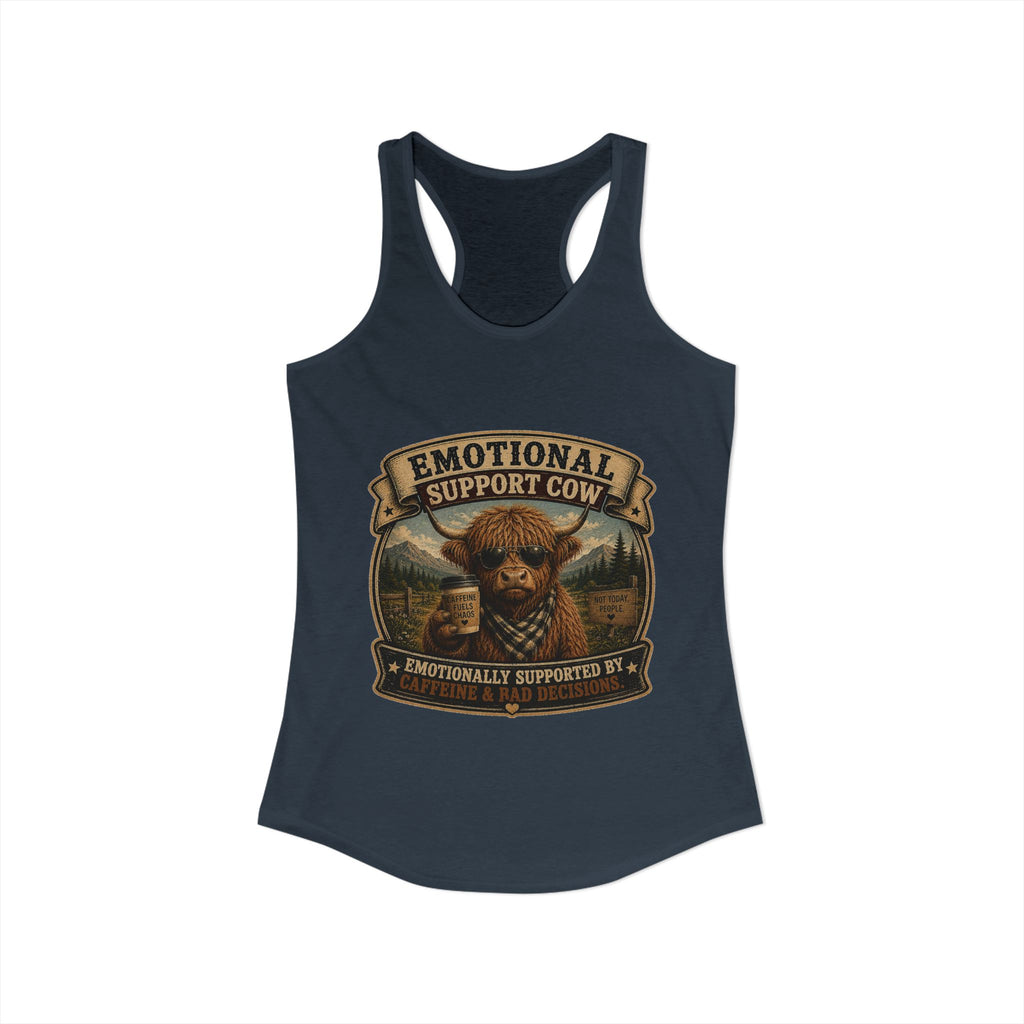 Emotional Support Cow Women's Ideal Racerback Tank