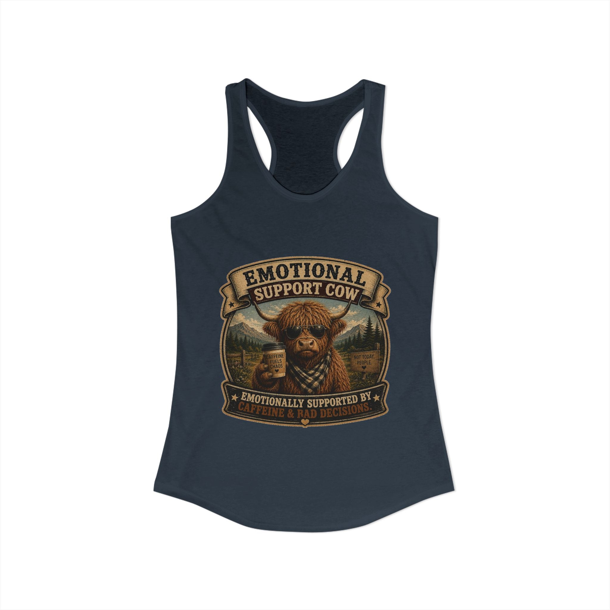 Emotional Support Cow Women's Ideal Racerback Tank