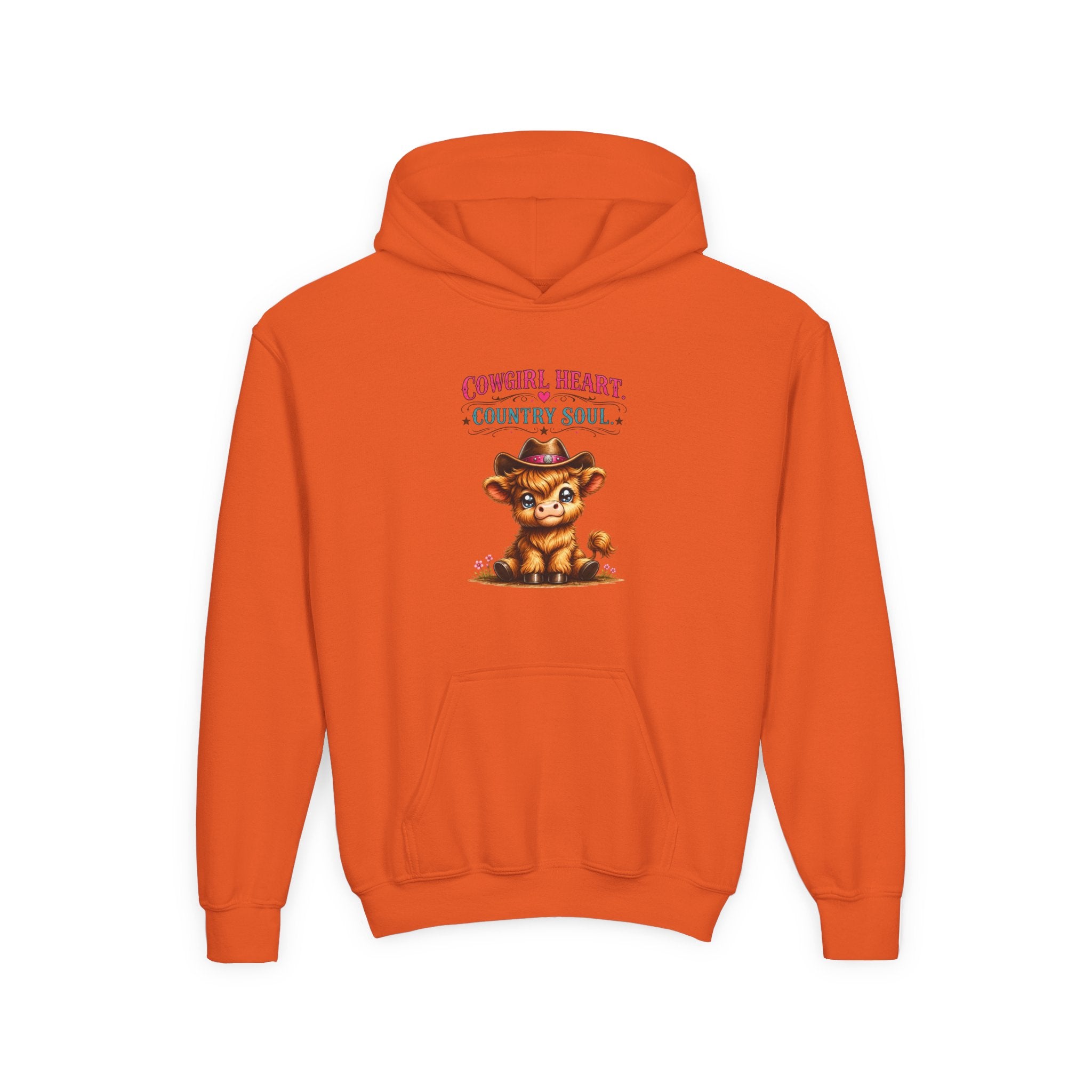 Cowgirl Heart Country Soul Youth Heavy Blend Hooded Sweatshirt