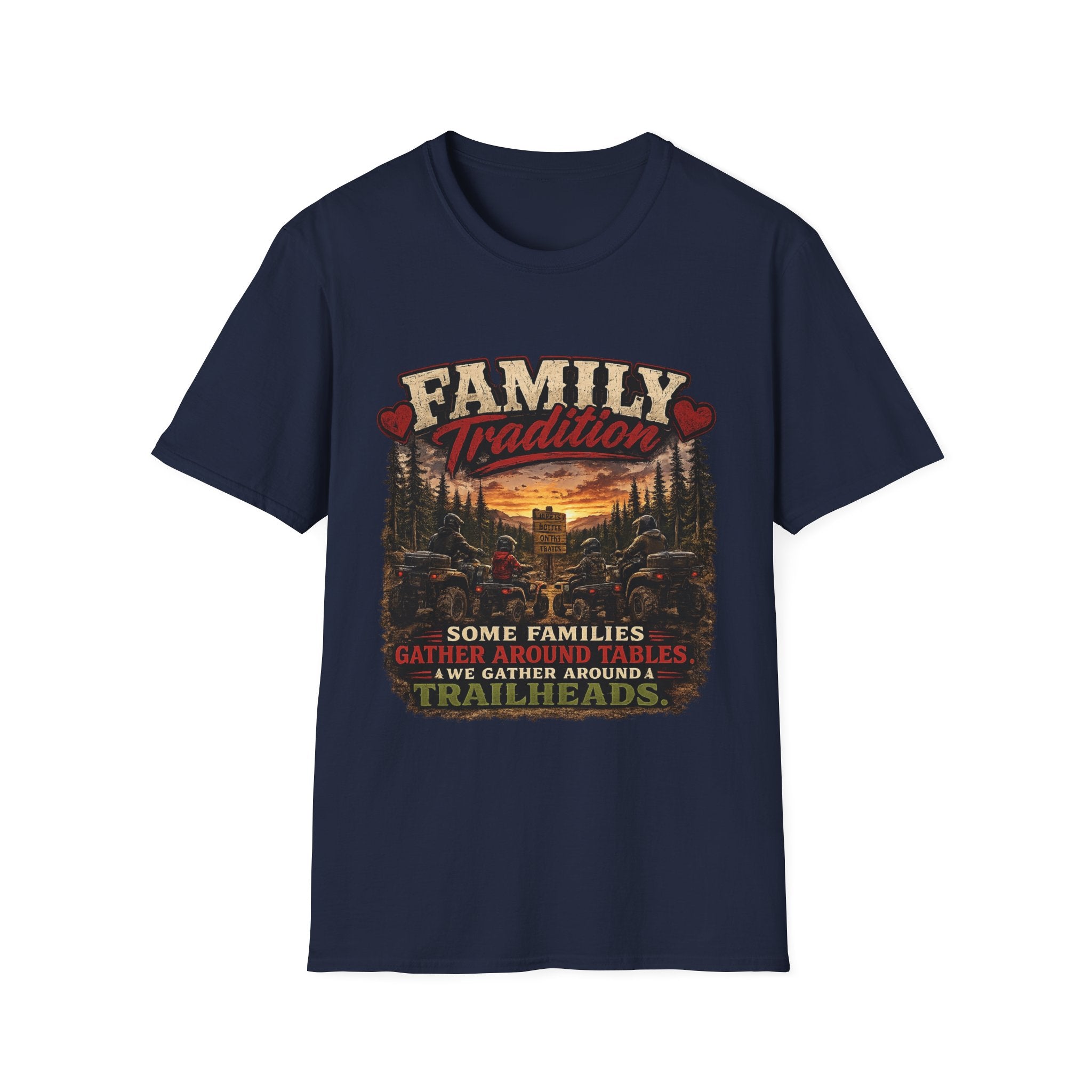 Family Tradition T-Shirt — Vintage Cabin Sunset Graphic Tee