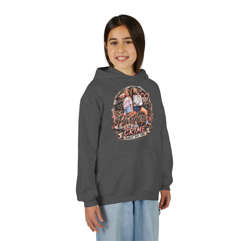 "Partners in Crime Since Day One" Best Friend Matching Sweatshirt — Youth Hoodie