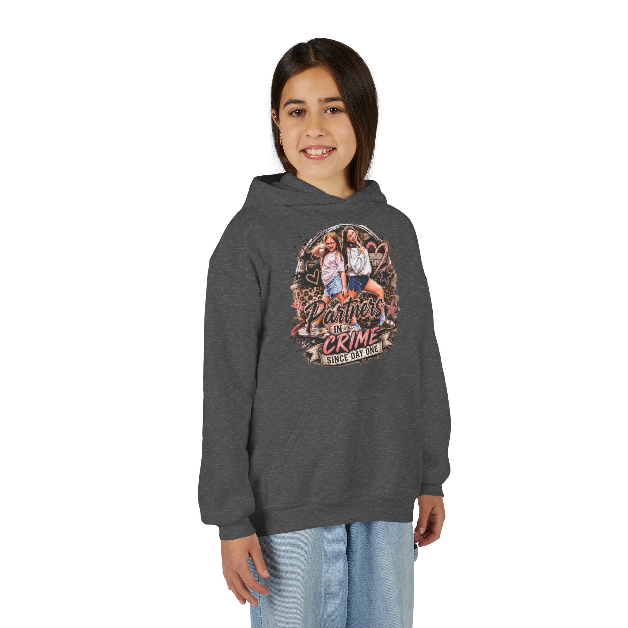 "Partners in Crime Since Day One" Best Friend Matching Sweatshirt — Youth Hoodie
