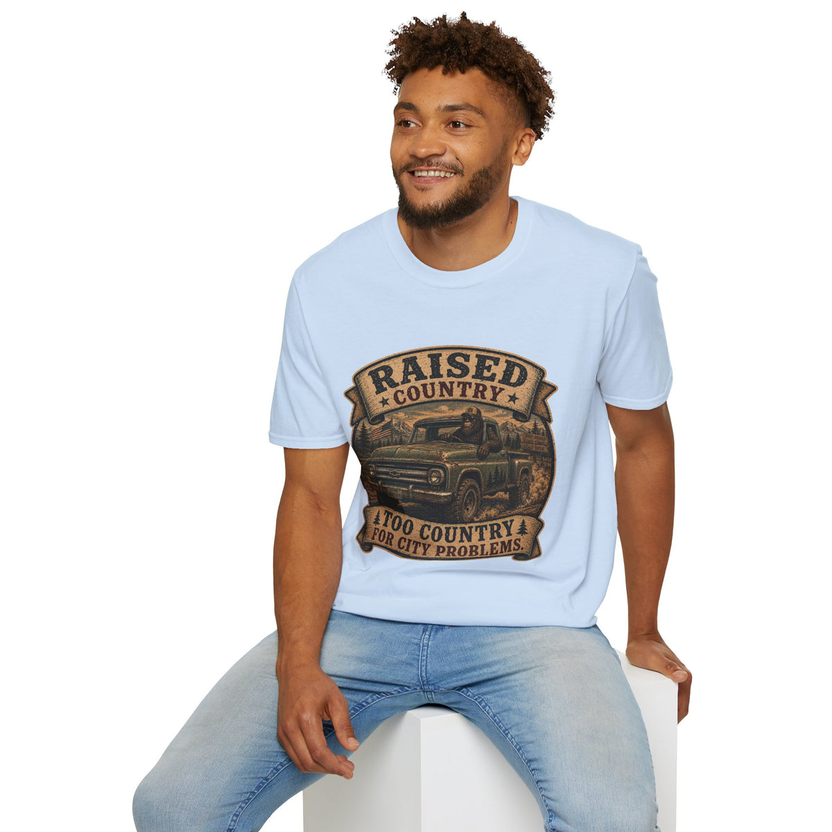Raised Country T-Shirt — "Too Country for City Problems" Vintage Truck Tee