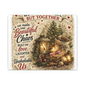 Christmas Family Canvas Wall Art — "We Aren't Perfect But Together" Holiday Decor
