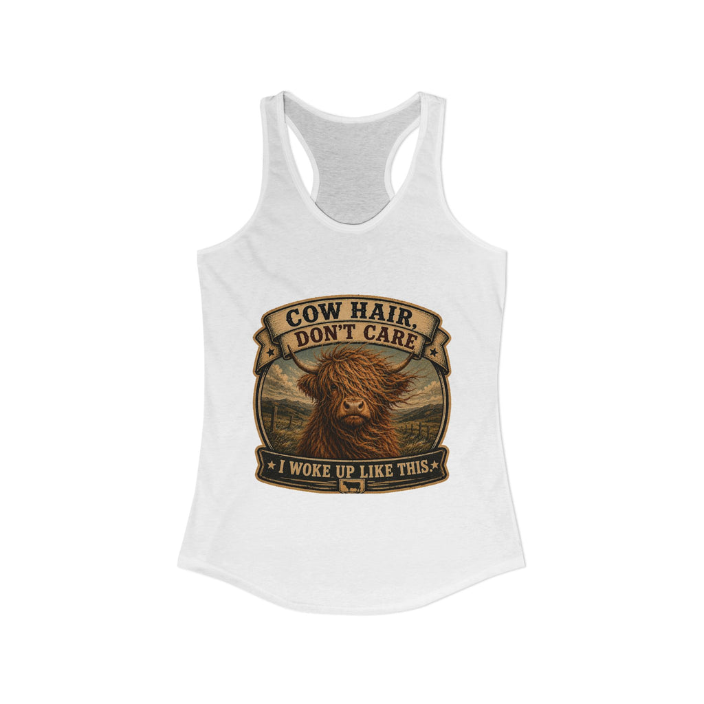 Cow Hair Don't Care Women's Ideal Racerback Tank