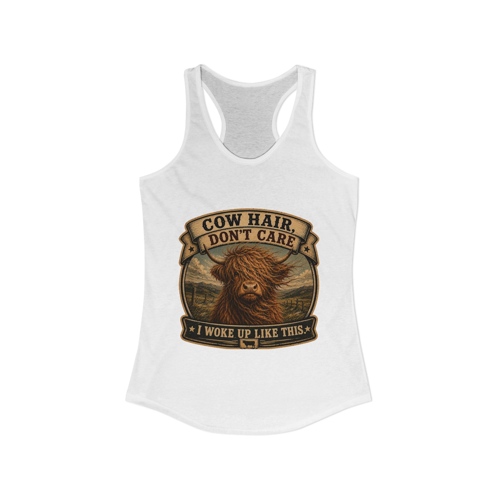 Cow Hair Don't Care Women's Ideal Racerback Tank
