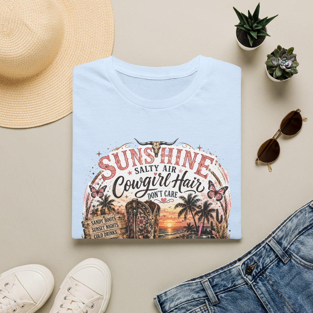 Cowgirl Hair T-Shirt — Sunshine, Salty Air Sunset Graphic Tee