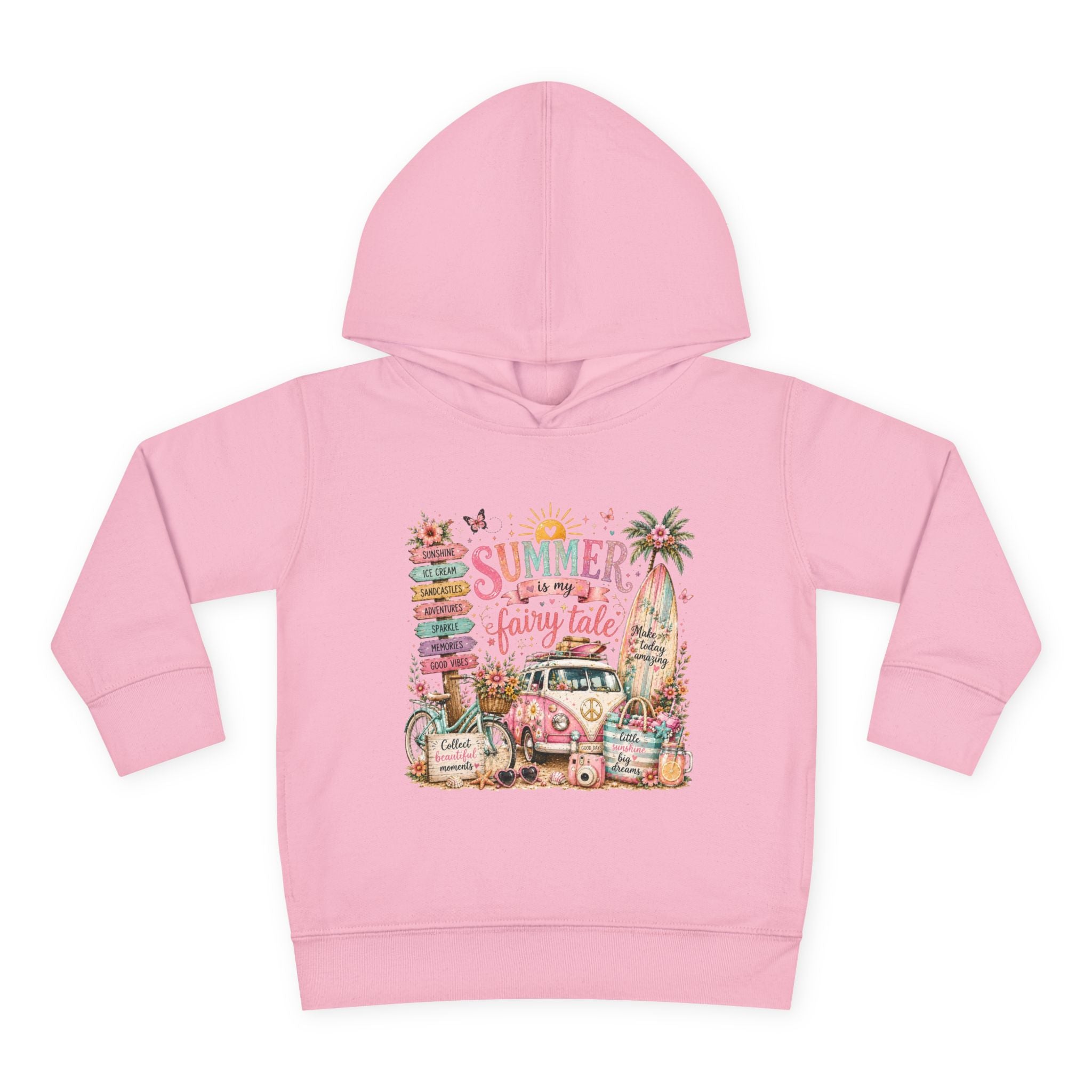 "Summer Is My Favorite Fairy Tale" Cute Beach Camper Pullover – Toddler Hoodie
