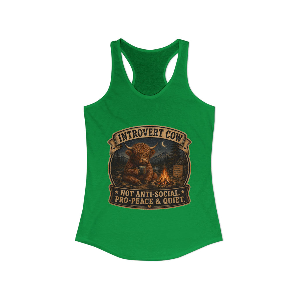 Introvert Highland Cow Women's Ideal Racerback Tank