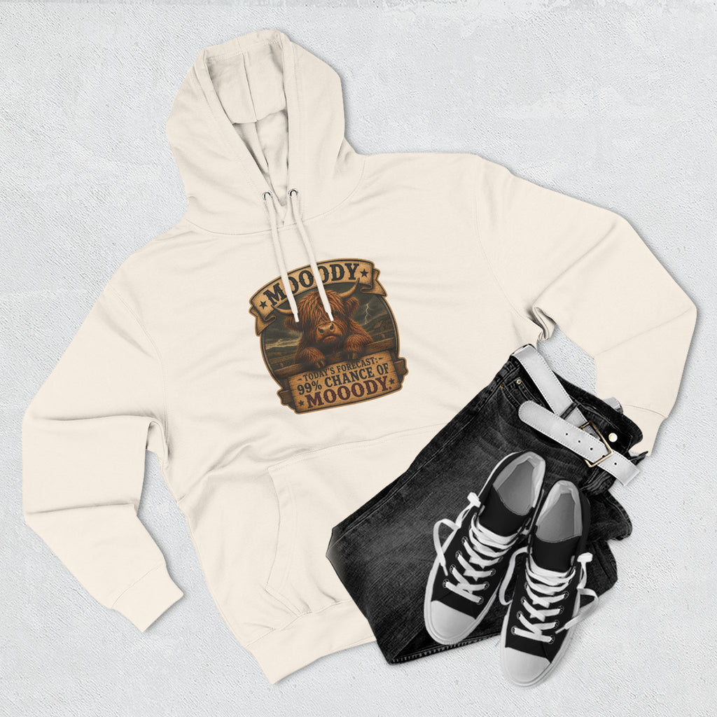 Moody Today's Forecast Highland Cow Three-Panel Fleece Hoodie