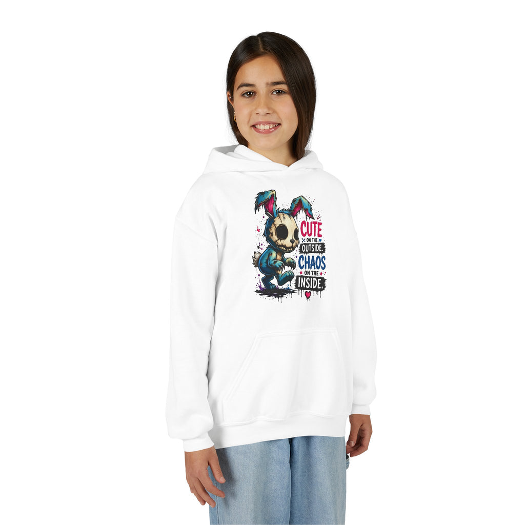 Cute on the Outside Choas on the Inside Youth Heavy Blend Hooded Sweatshirt