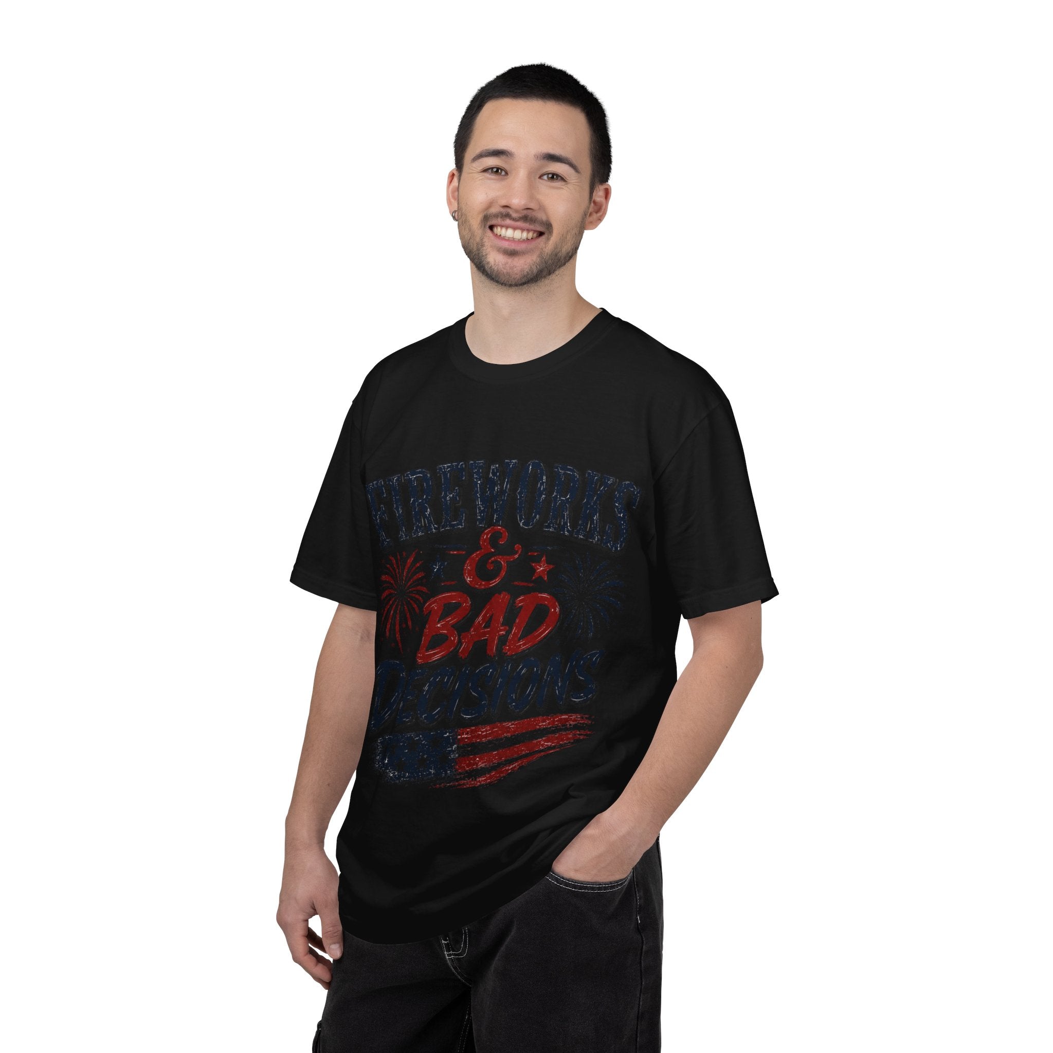 Fireworks & Bad Decisions T-Shirt — Patriotic 4th of July Party Tee