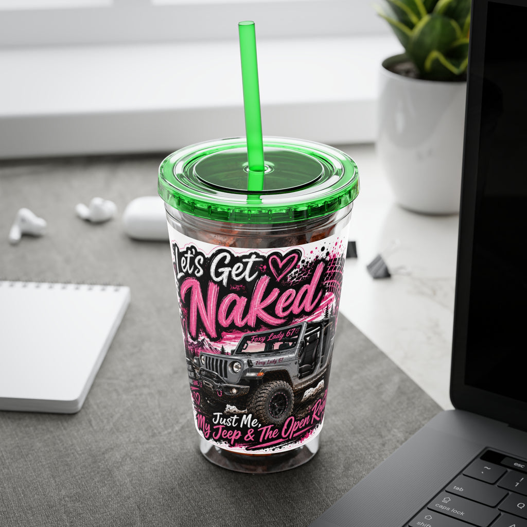 “Let’s Get Naked” Jeep Off‑Road — Straw Cup 16oz Tumbler
