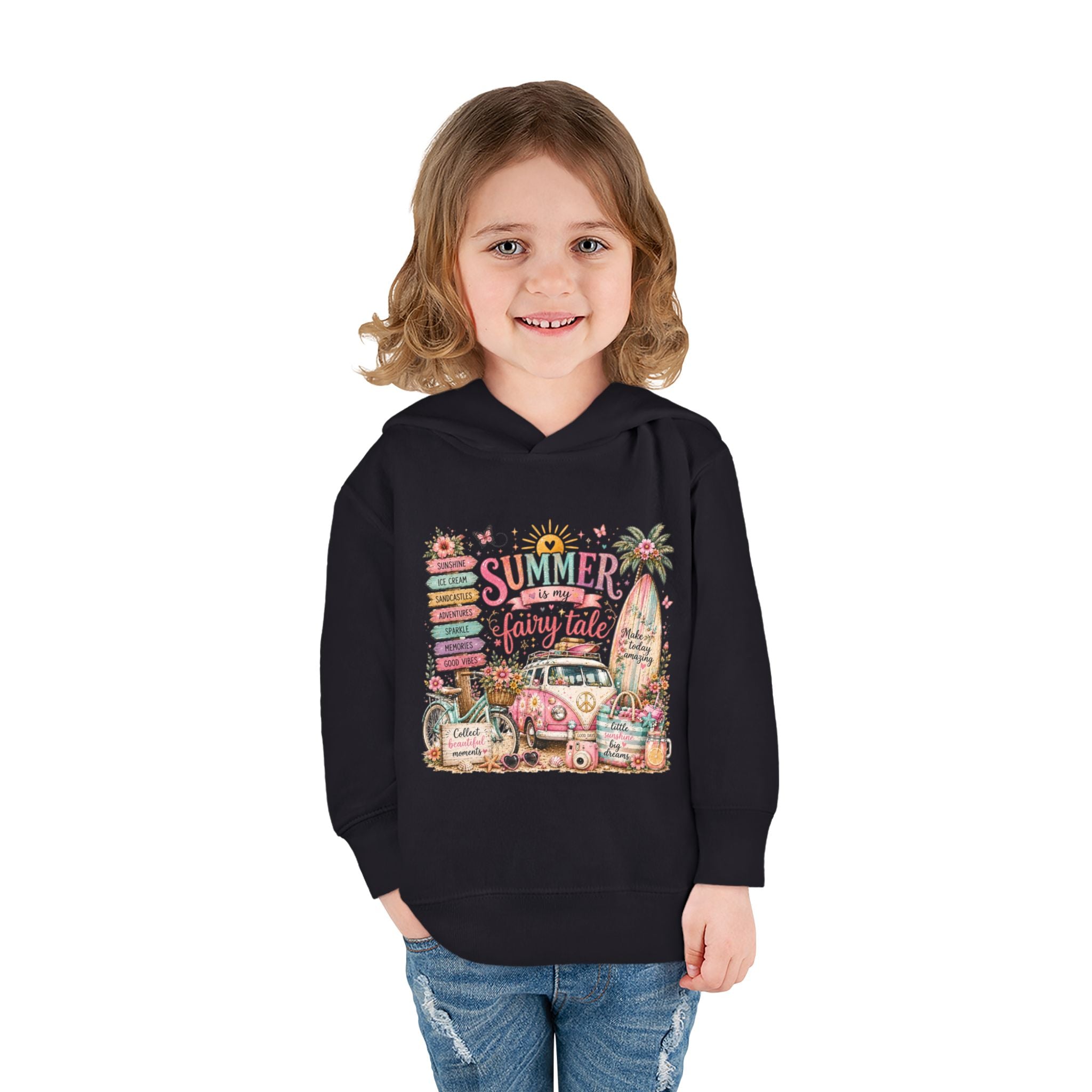 "Summer Is My Favorite Fairy Tale" Cute Beach Camper Pullover – Toddler Hoodie
