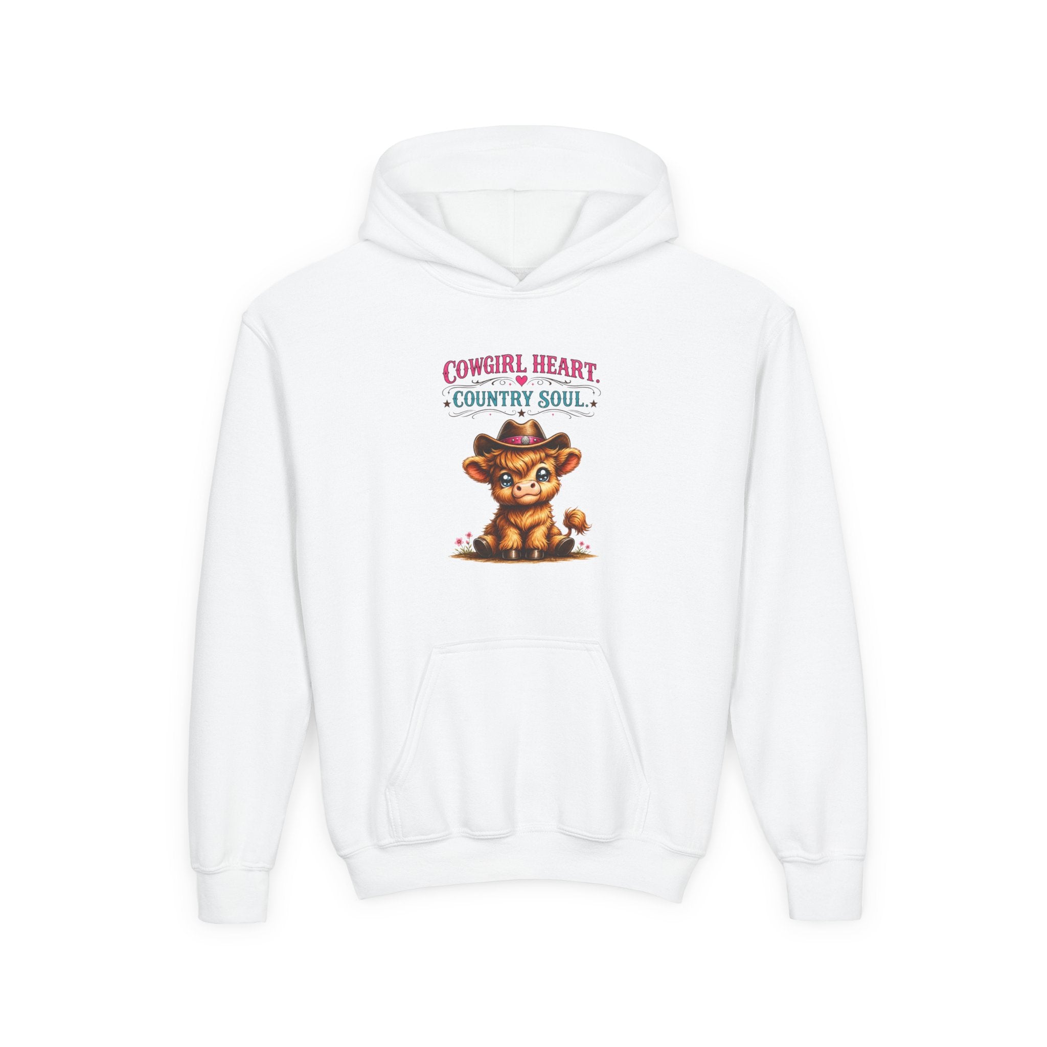 Cowgirl Heart Country Soul Youth Heavy Blend Hooded Sweatshirt