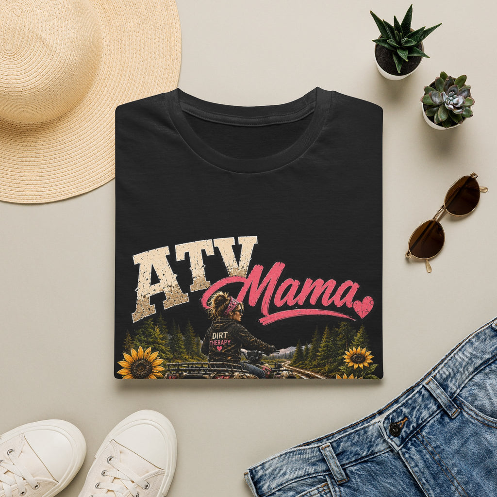 ATV Mama T-Shirt — Messy Hair, Muddy Boots Graphic Tee for Moms