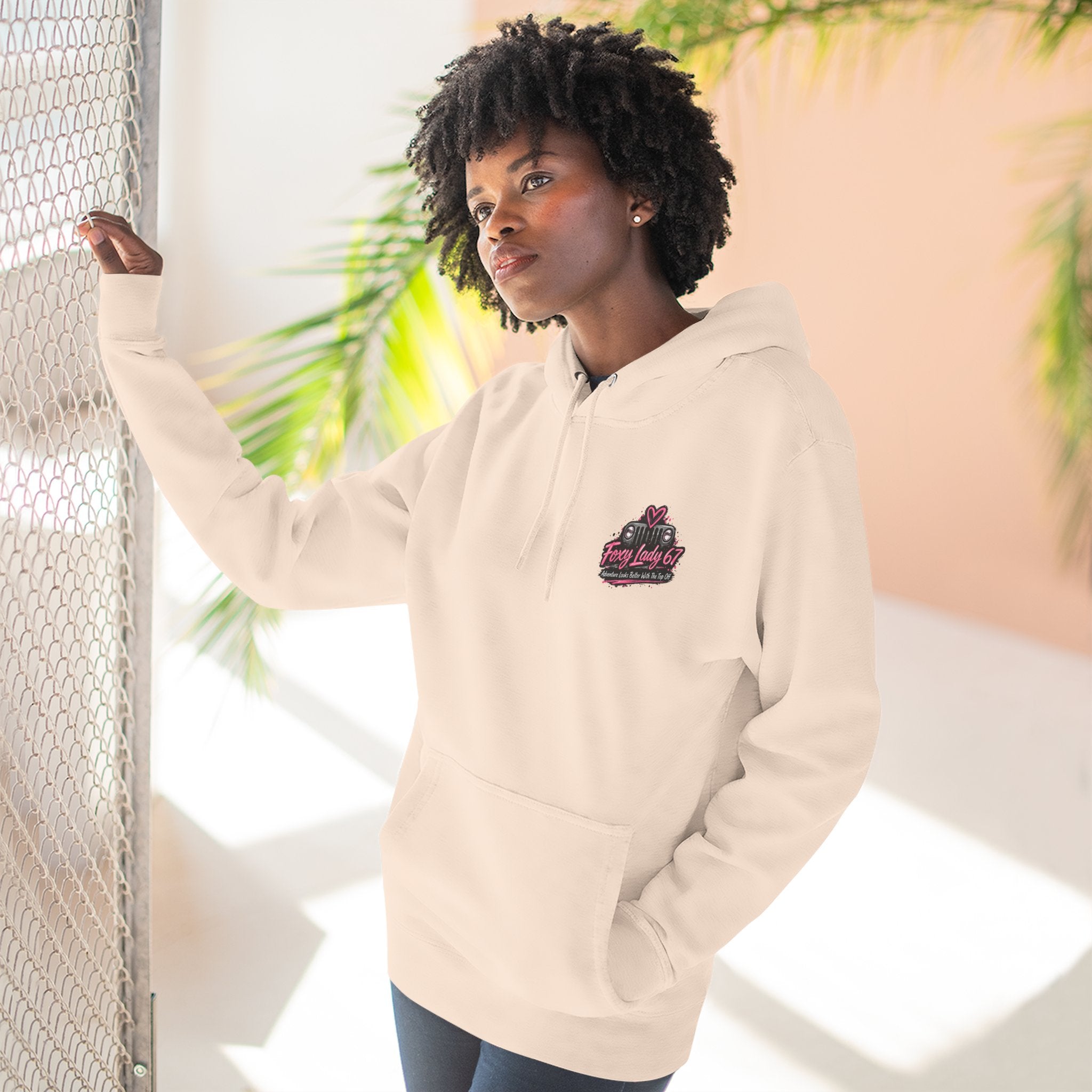 Let's Get Naked Jeep (design on front and back) Three-Panel Fleece Hoodie
