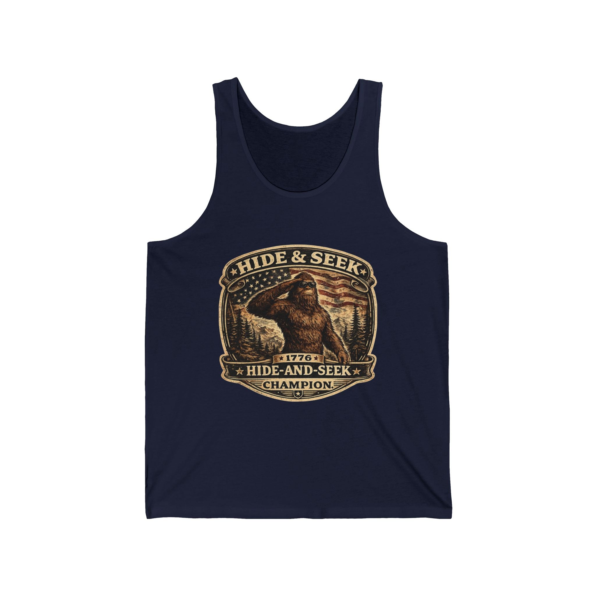 Hide & Seek Champion Tank Top - Bigfoot Sasquatch Vintage Graphic