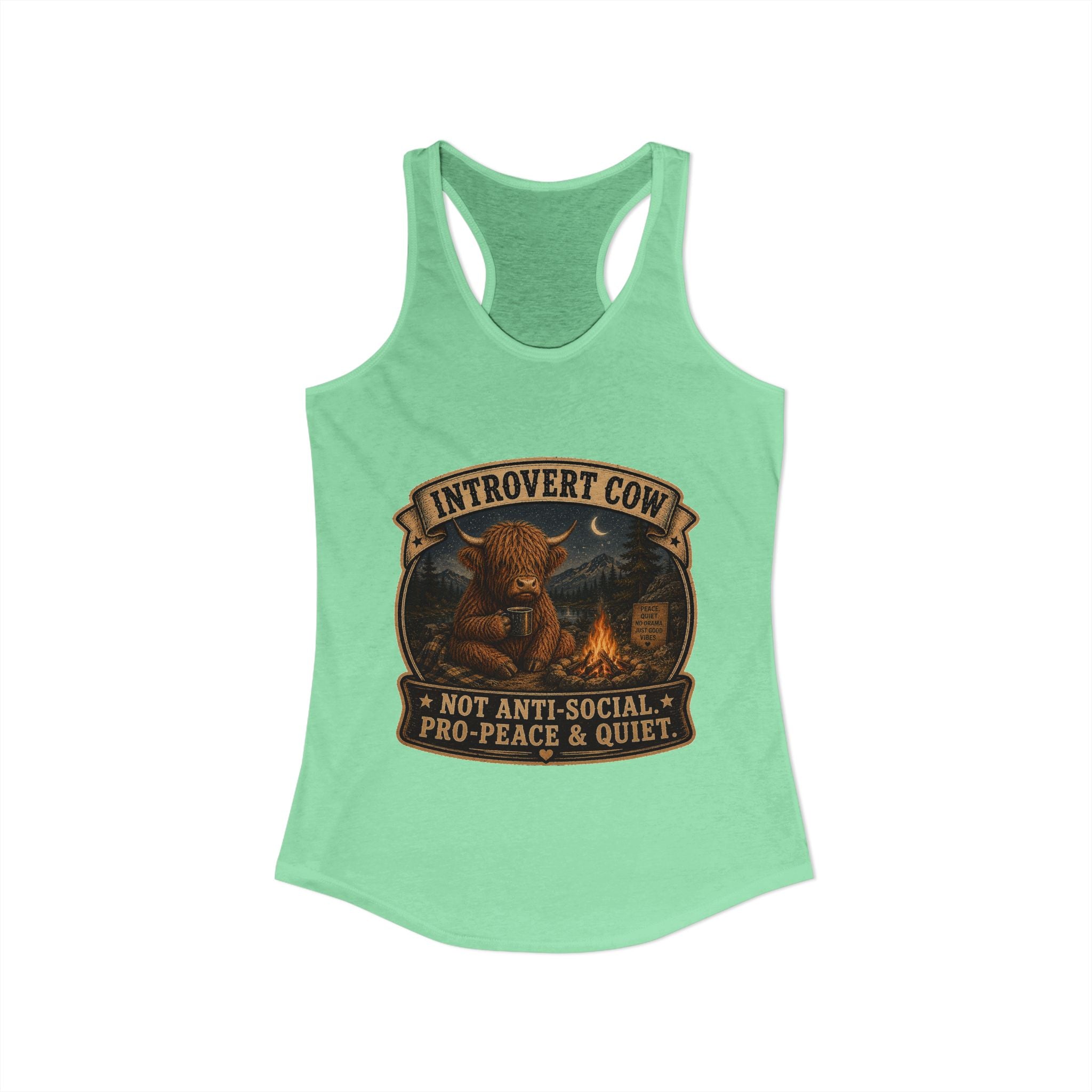 Introvert Highland Cow Women's Ideal Racerback Tank