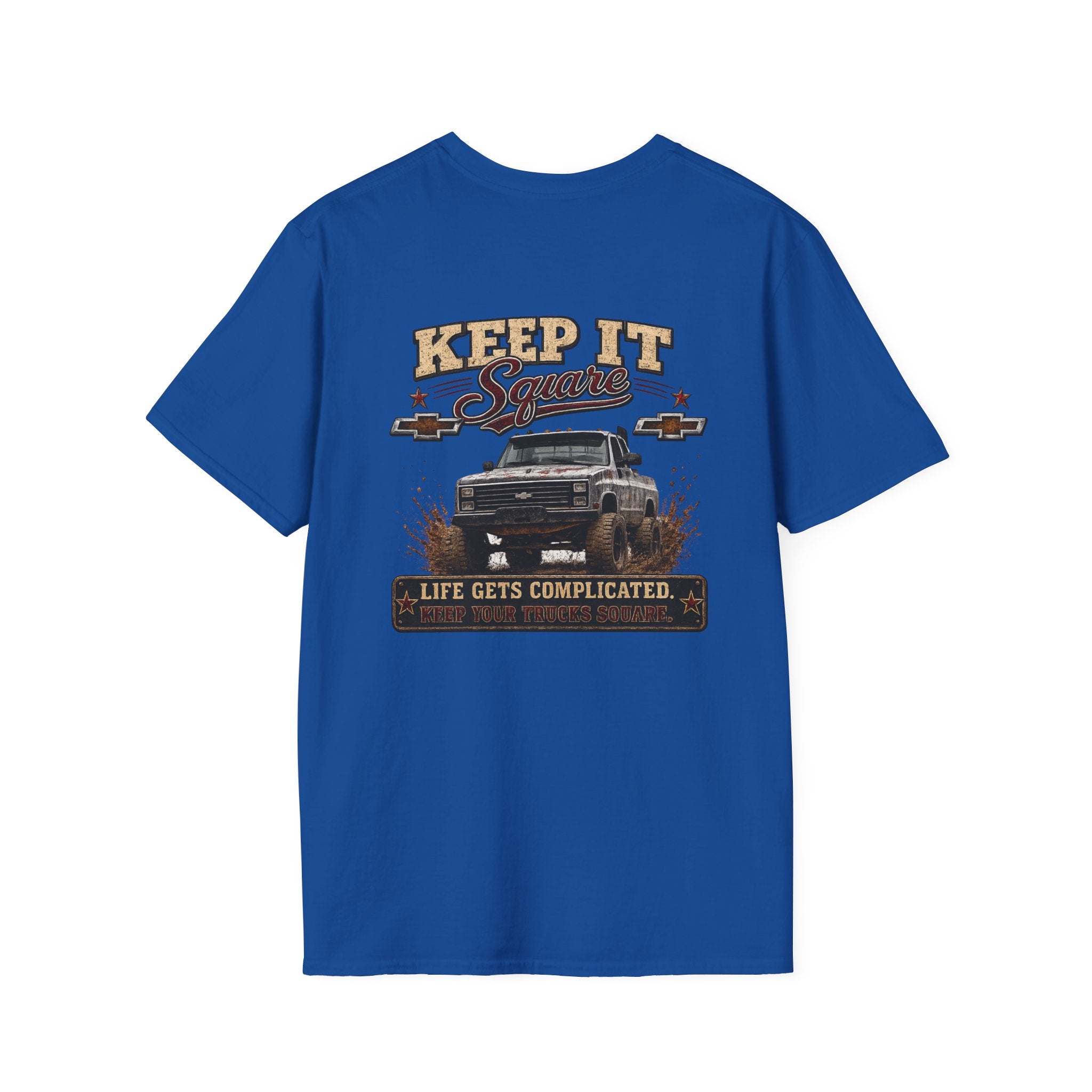 Keep It Square - Chevrolet K30 Vintage Truck Patch T-Shirt — Classic Chevy Pickup Design