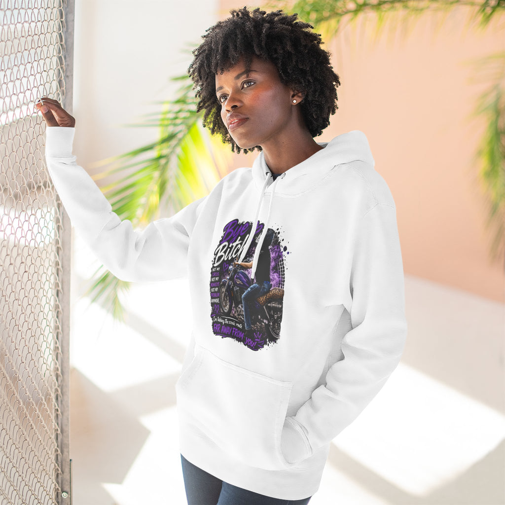 "Bitch" Retro Motorcycle Pullover — Biker Babe Graphic Hoodie