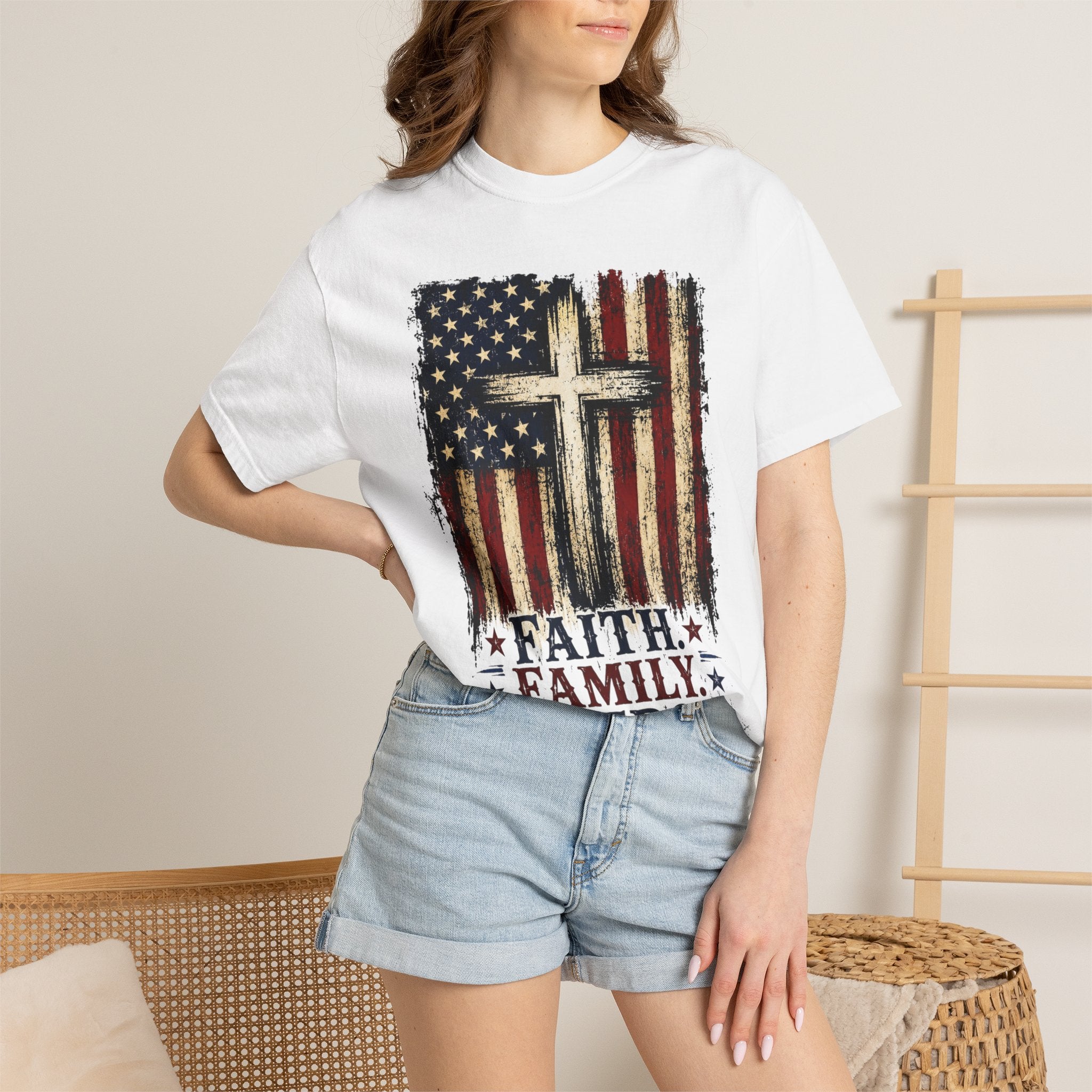 Faith Family Freedom American Flag T-Shirt