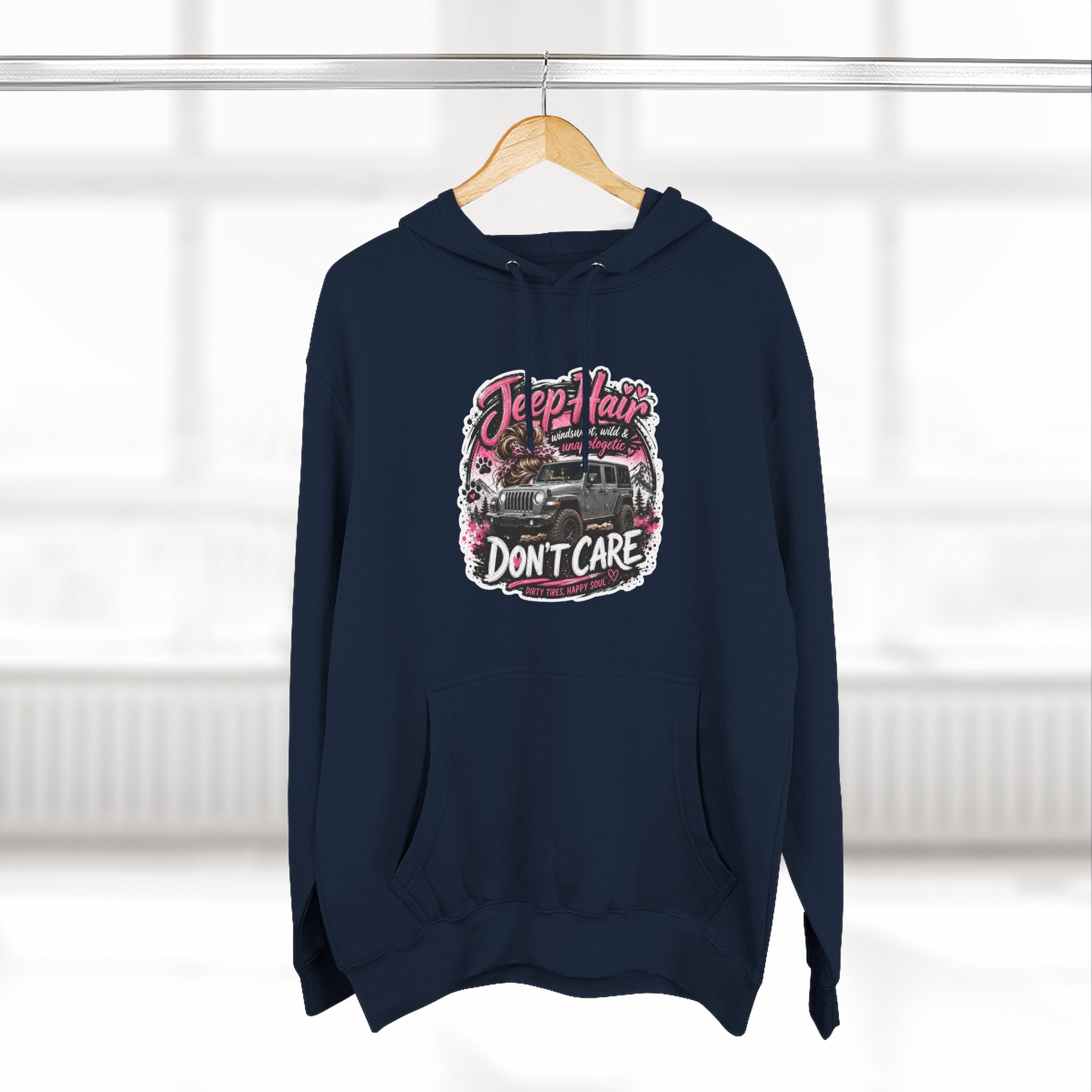 Jeep Hair Don't Care Three-Panel Fleece Hoodie