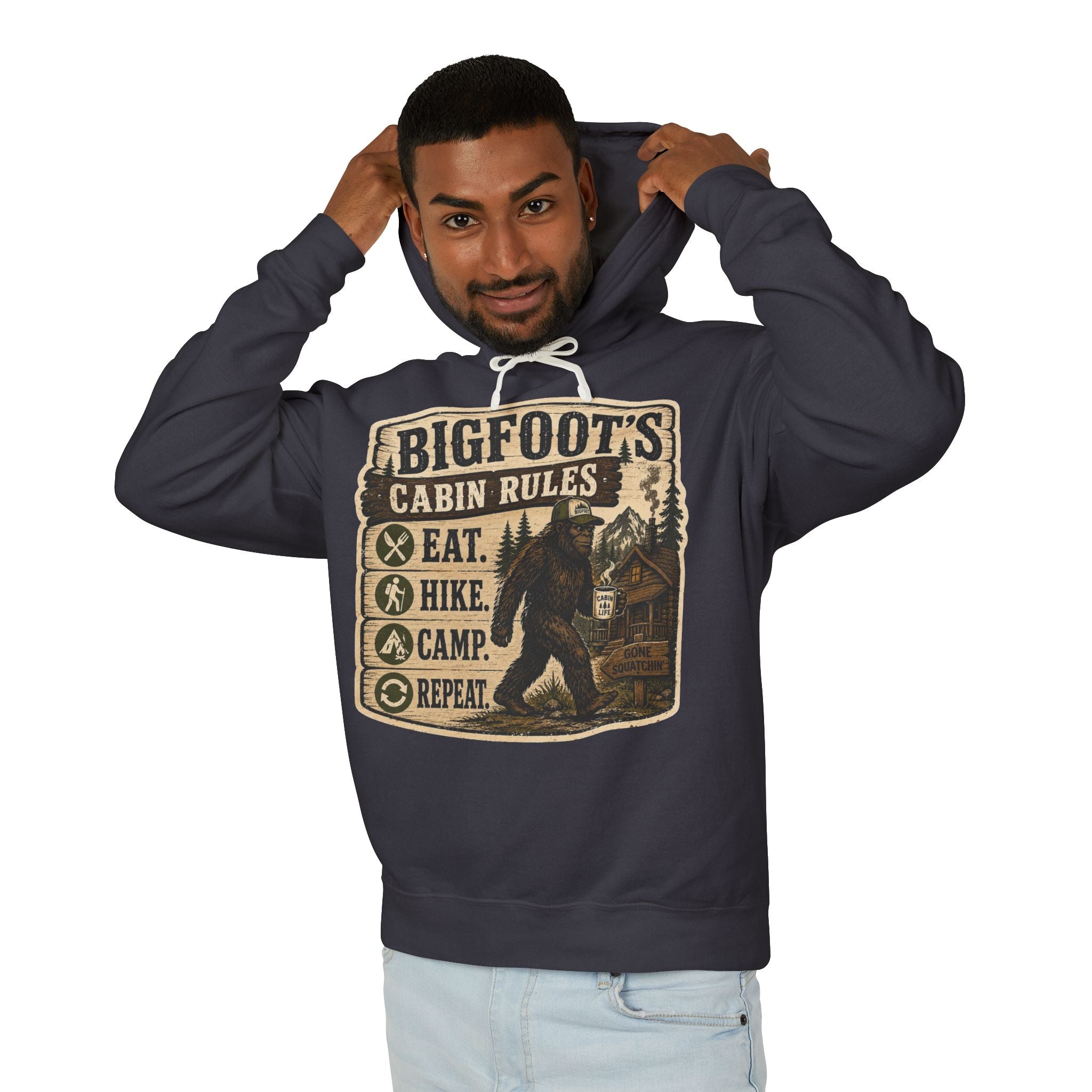 Bigfoot's Cabin Rules Hooded Sweatshirt