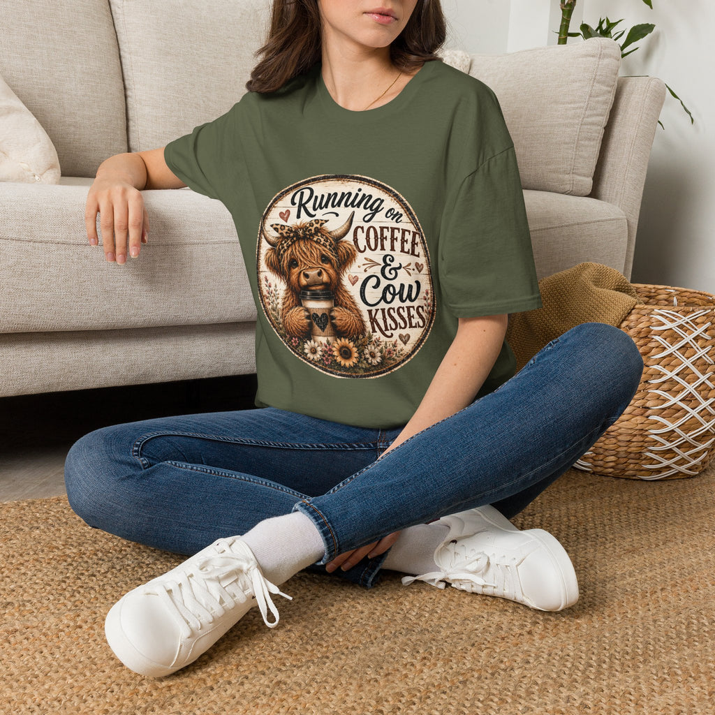 Running on Coffee & Cow Kisses - Unisex Softstyle T-Shirt