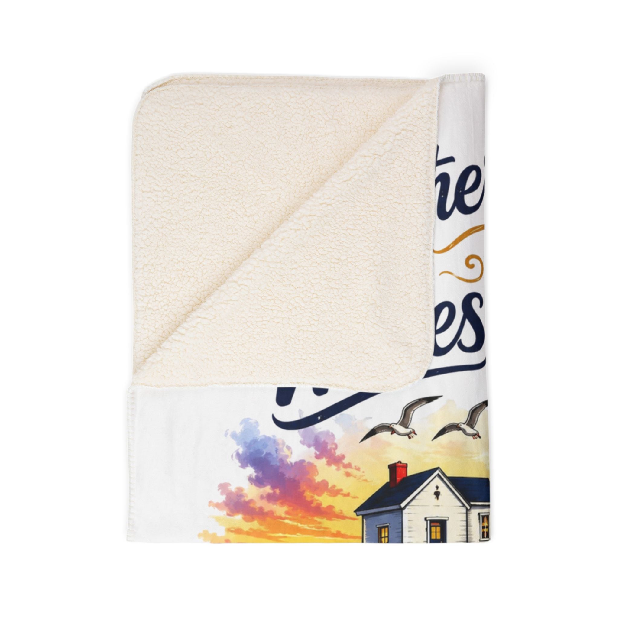 Weather the Wave Trust the Light Fleece Sherpa Blanket