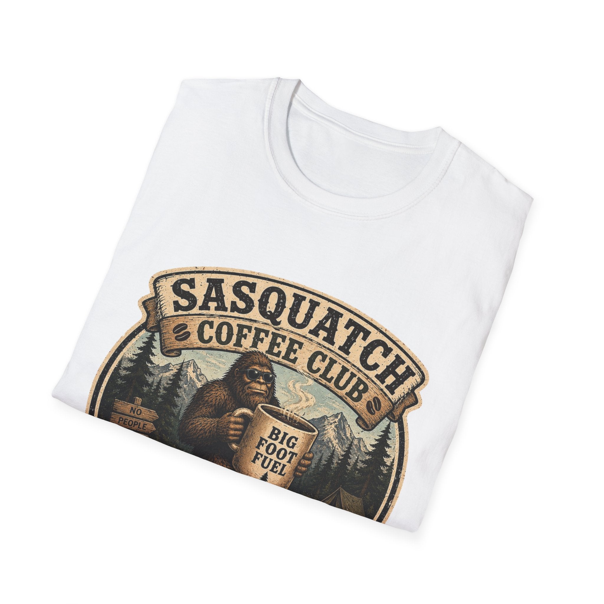 Sasquatch Coffee Club T-Shirt — "Running on Caffeine and Bad Decisions"