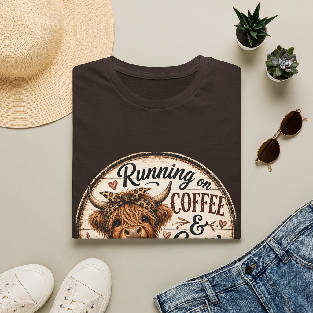 Running on Coffee & Cow Kisses - Unisex Softstyle T-Shirt
