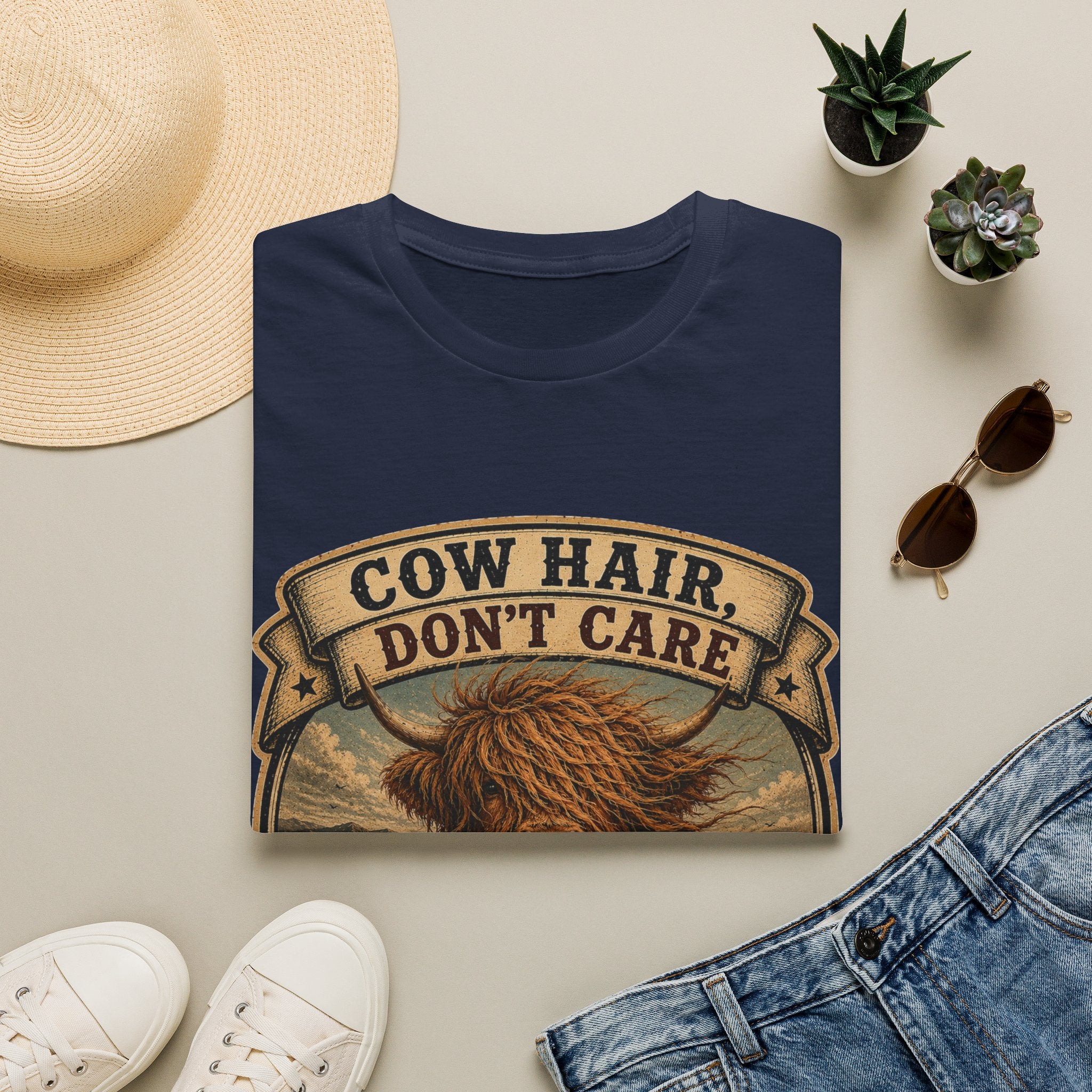 Cow Hair Don't Care Highland Cow - Unisex Softstyle T-Shirt