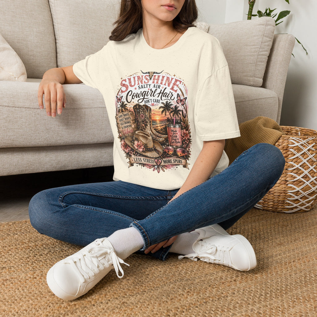 Cowgirl Hair T-Shirt — Sunshine, Salty Air Sunset Graphic Tee