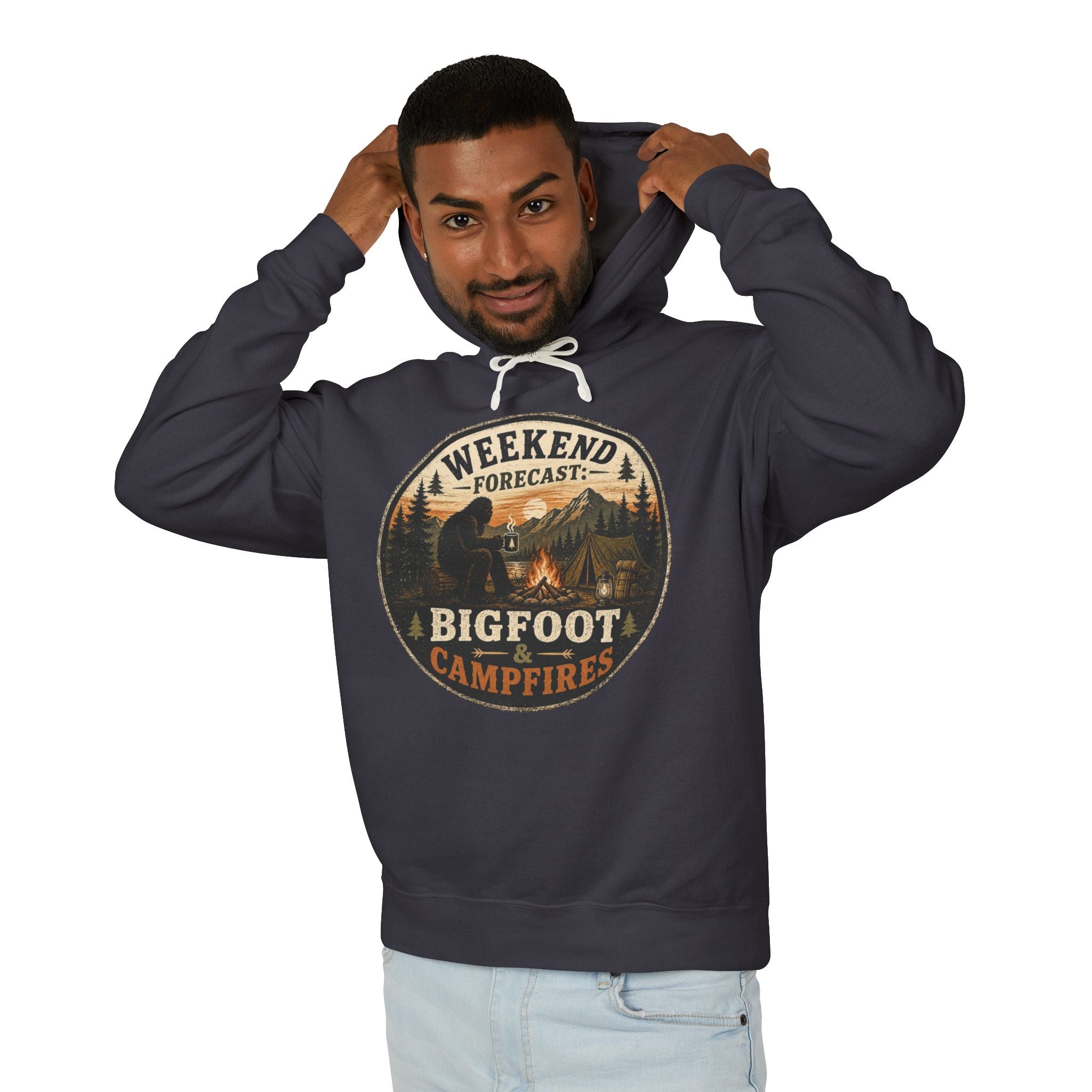 Weekend Forecast Bigfoot & Campfires Hooded Sweatshirt