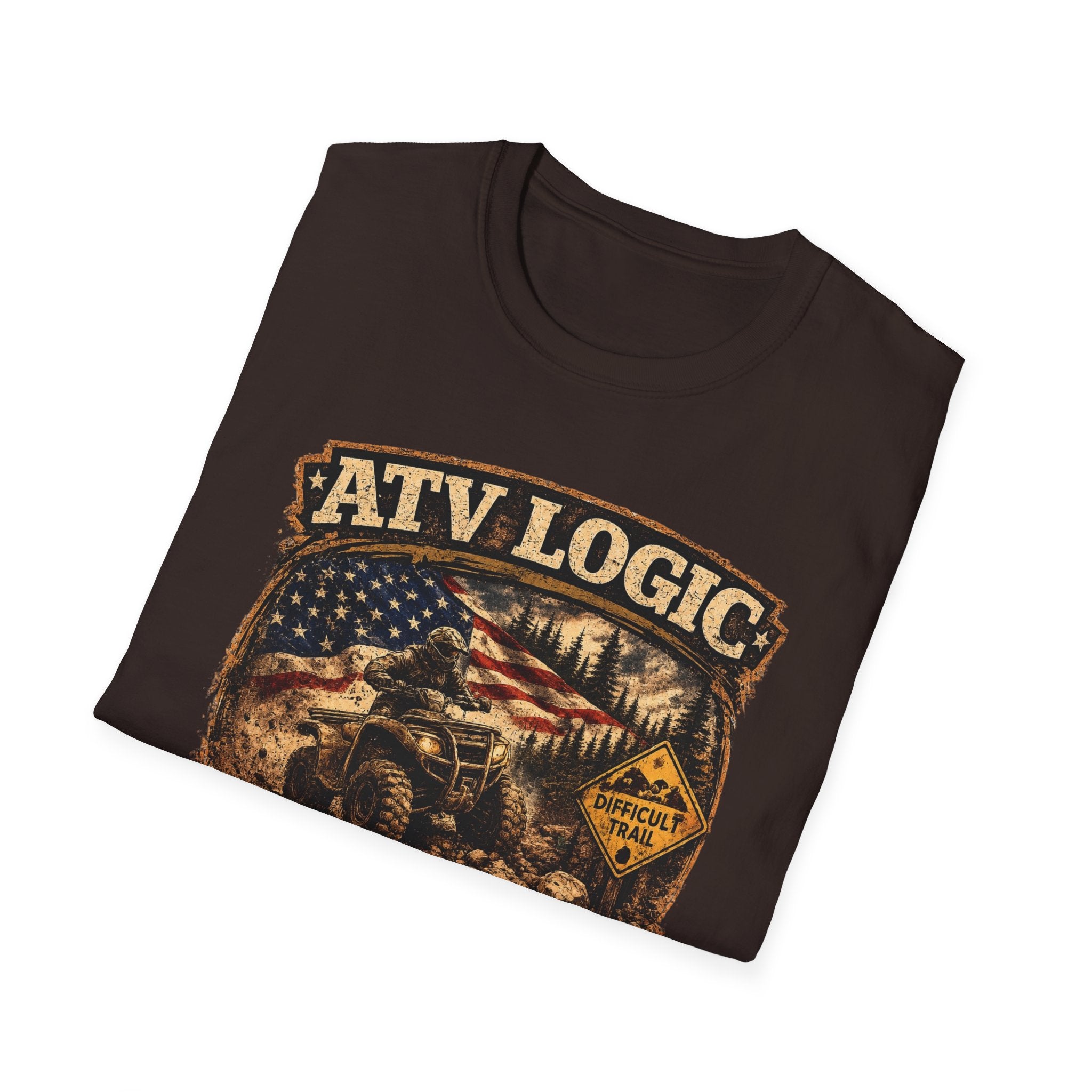 ATV Logic T‑Shirt — American Flag Off‑Road ATV Graphic Tee
